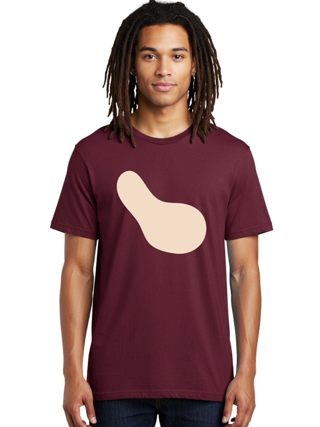 Bean-Shaped-Object Men'S Graphic Tee, 100% Cotton, Comfortable Casual Summer Wear, Machine Washable, Simple Shape, Abstract Design, Beige Color, Smooth Curves, Minimalist Art, Graphic Element, Modern Design Aad995 19