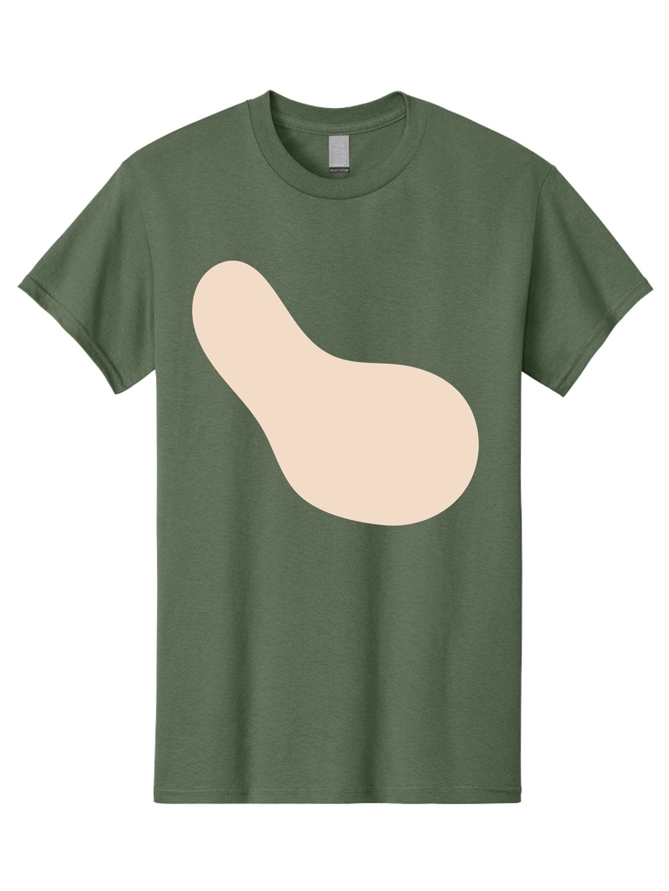 Bean-Shaped-Object Men'S Graphic Tee, 100% Cotton, Comfortable Casual Summer Wear, Machine Washable, Simple Shape, Abstract Design, Beige Color, Smooth Curves, Minimalist Art, Graphic Element, Modern Design Aad995 15