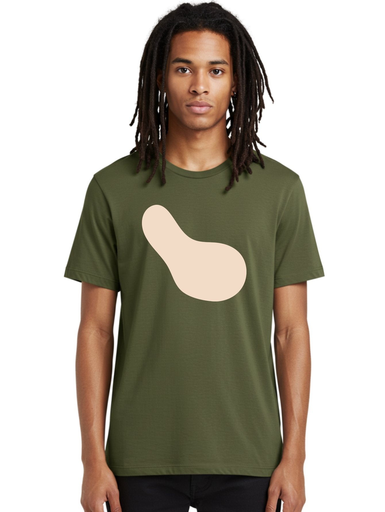 Bean-Shaped-Object Men'S Graphic Tee, 100% Cotton, Comfortable Casual Summer Wear, Machine Washable, Simple Shape, Abstract Design, Beige Color, Smooth Curves, Minimalist Art, Graphic Element, Modern Design Aad995 30