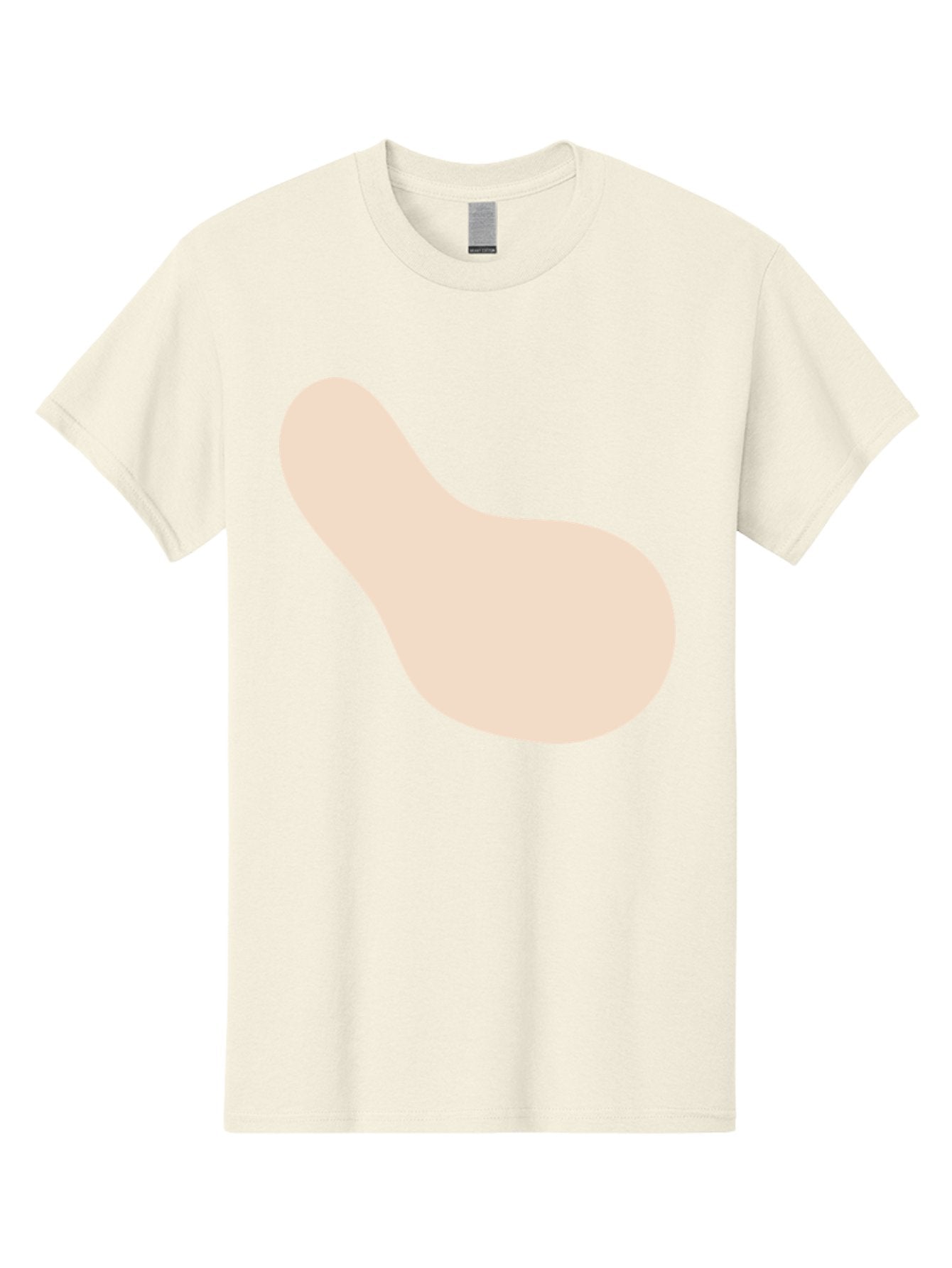 Bean-Shaped-Object Men'S Graphic Tee, 100% Cotton, Comfortable Casual Summer Wear, Machine Washable, Simple Shape, Abstract Design, Beige Color, Smooth Curves, Minimalist Art, Graphic Element, Modern Design Aad995 13