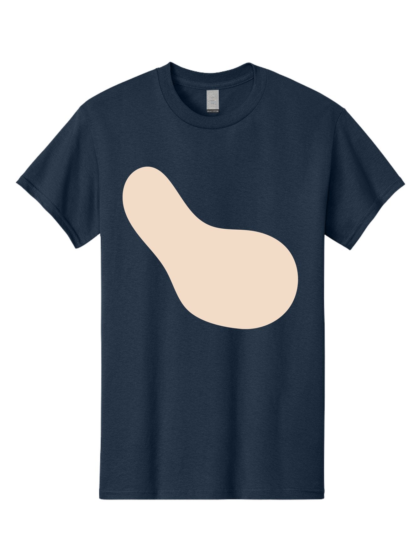 Bean-Shaped-Object Men'S Graphic Tee, 100% Cotton, Comfortable Casual Summer Wear, Machine Washable, Simple Shape, Abstract Design, Beige Color, Smooth Curves, Minimalist Art, Graphic Element, Modern Design Aad995