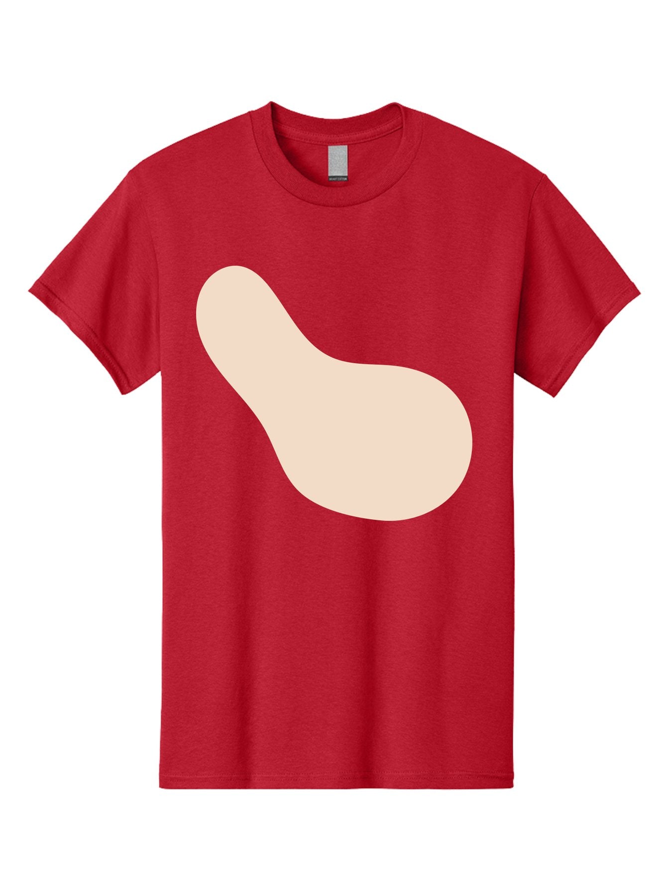 Bean-Shaped-Object Men'S Graphic Tee, 100% Cotton, Comfortable Casual Summer Wear, Machine Washable, Simple Shape, Abstract Design, Beige Color, Smooth Curves, Minimalist Art, Graphic Element, Modern Design Aad995 4