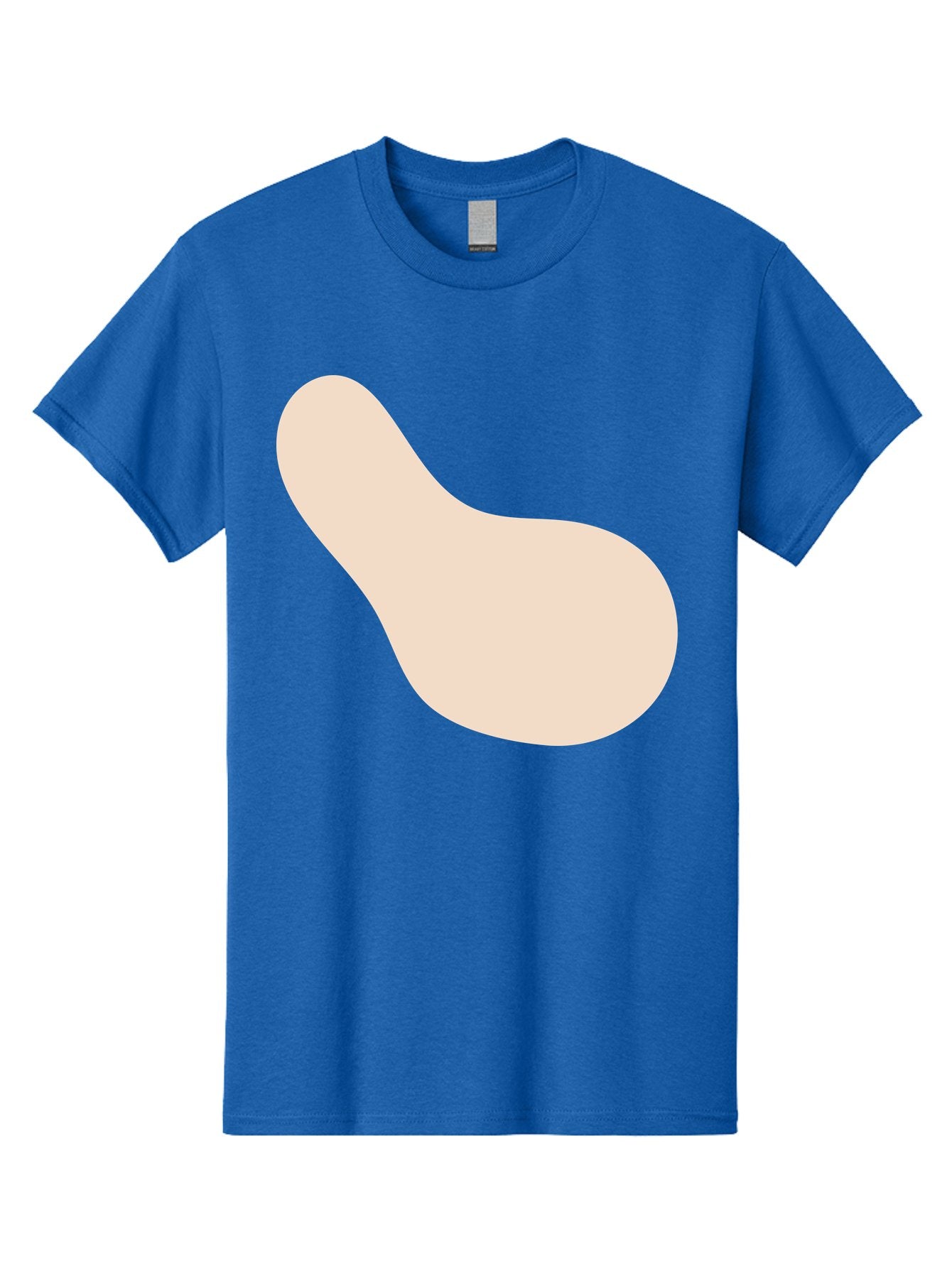 Bean-Shaped-Object Men'S Graphic Tee, 100% Cotton, Comfortable Casual Summer Wear, Machine Washable, Simple Shape, Abstract Design, Beige Color, Smooth Curves, Minimalist Art, Graphic Element, Modern Design Aad995 7