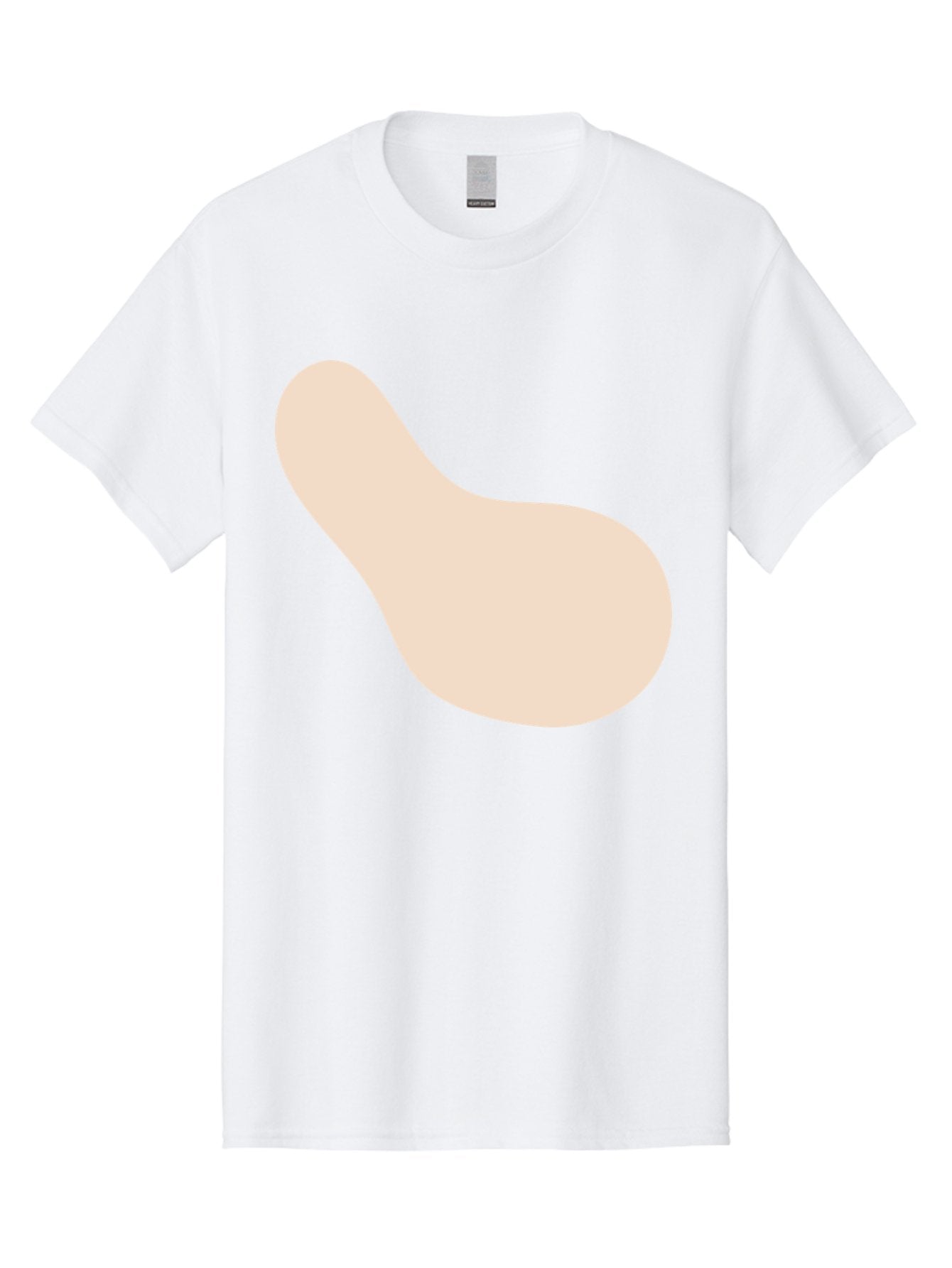 Bean-Shaped-Object Men'S Graphic Tee, 100% Cotton, Comfortable Casual Summer Wear, Machine Washable, Simple Shape, Abstract Design, Beige Color, Smooth Curves, Minimalist Art, Graphic Element, Modern Design Aad995 9