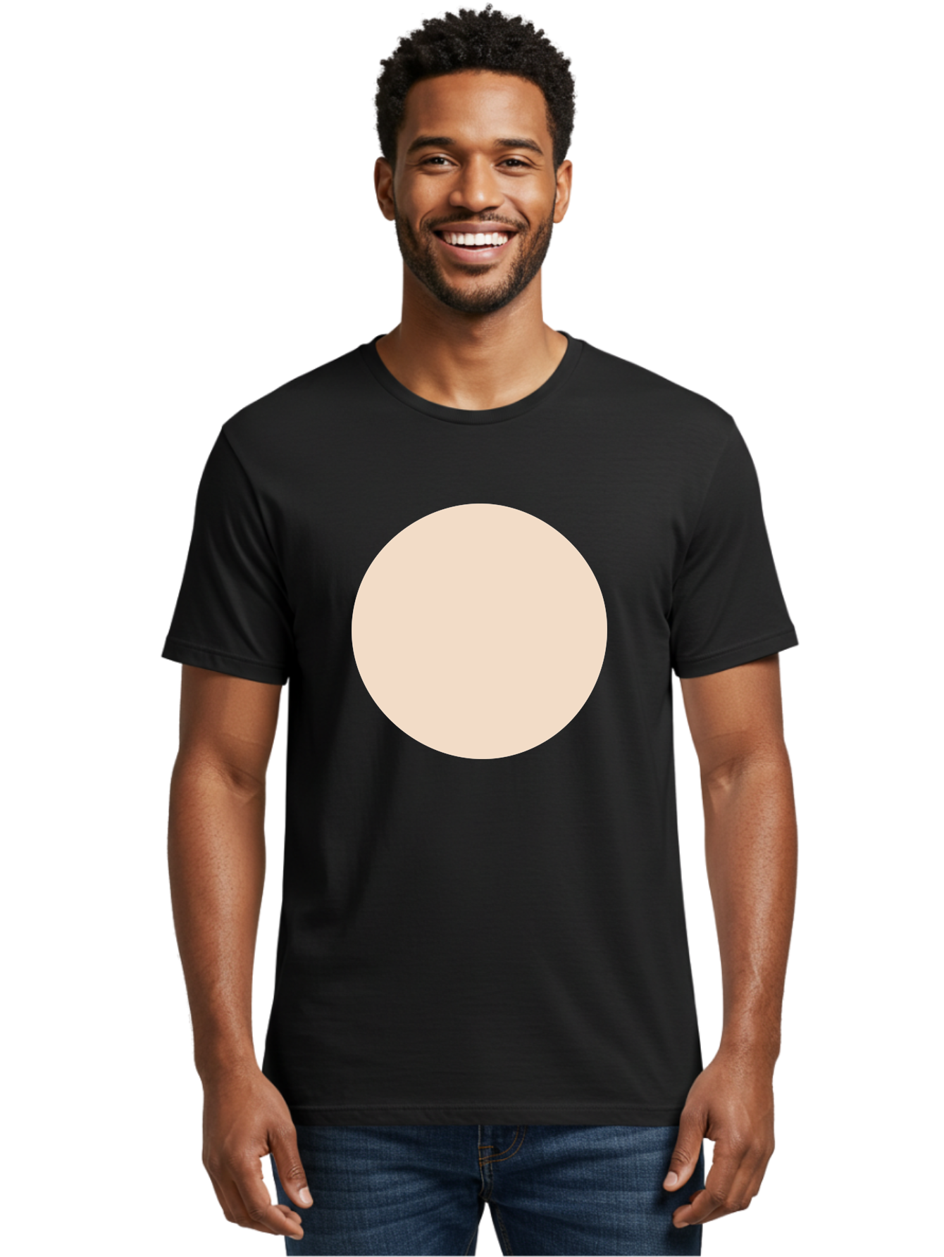 Beige-Circle Men'S Graphic Tee, 100% Cotton, Comfortable Casual Summer Wear, Machine Washable, Beige Circle, Minimalist Design, Simple Shape, Neutral Color, Geometric Figure, Circular Form Aad996 16