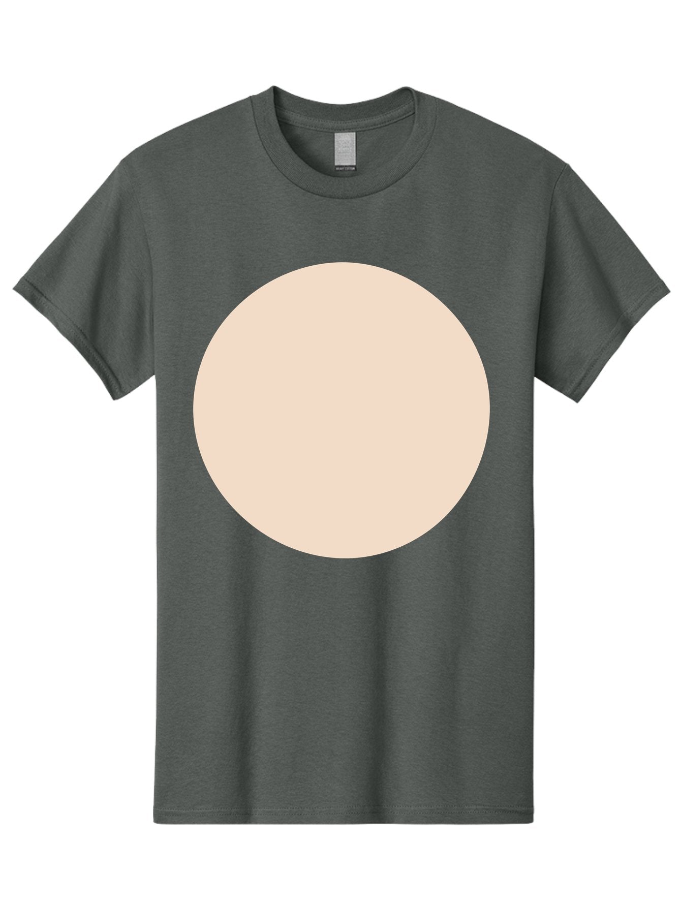 Beige-Circle Men'S Graphic Tee, 100% Cotton, Comfortable Casual Summer Wear, Machine Washable, Beige Circle, Minimalist Design, Simple Shape, Neutral Color, Geometric Figure, Circular Form Aad996