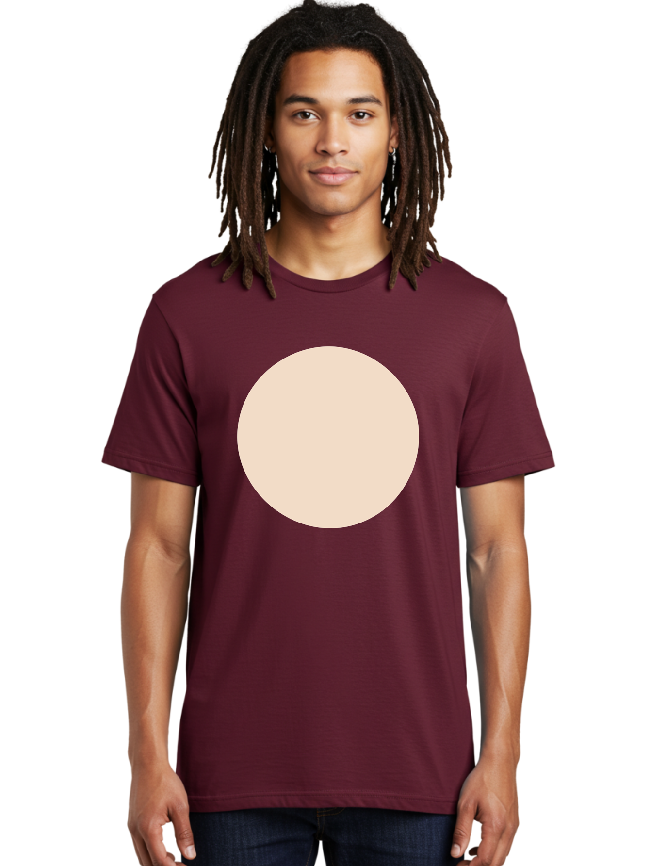 Beige-Circle Men'S Graphic Tee, 100% Cotton, Comfortable Casual Summer Wear, Machine Washable, Beige Circle, Minimalist Design, Simple Shape, Neutral Color, Geometric Figure, Circular Form Aad996 12