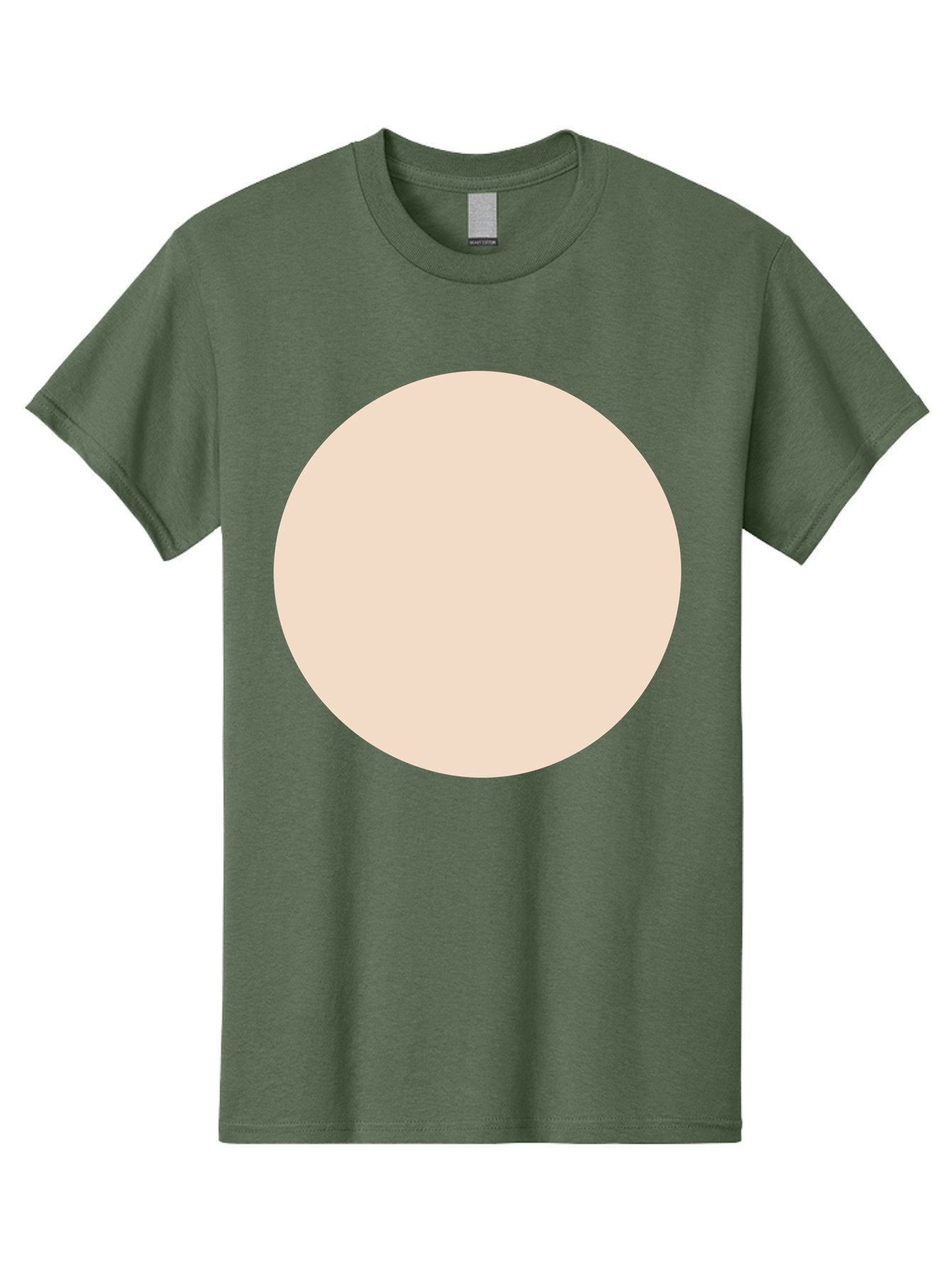 Beige-Circle Men'S Graphic Tee, 100% Cotton, Comfortable Casual Summer Wear, Machine Washable, Beige Circle, Minimalist Design, Simple Shape, Neutral Color, Geometric Figure, Circular Form Aad996
