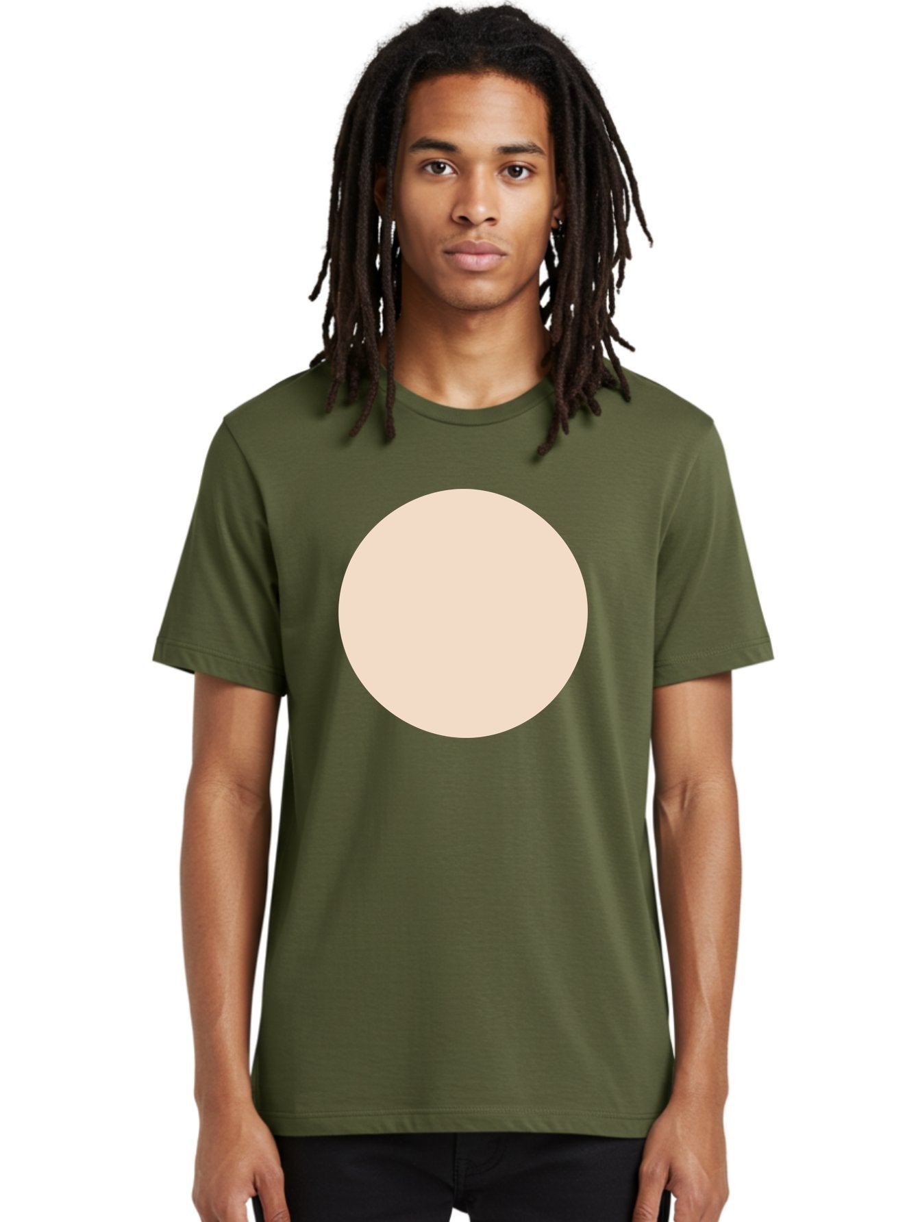 Beige-Circle Men'S Graphic Tee, 100% Cotton, Comfortable Casual Summer Wear, Machine Washable, Beige Circle, Minimalist Design, Simple Shape, Neutral Color, Geometric Figure, Circular Form Aad996 21