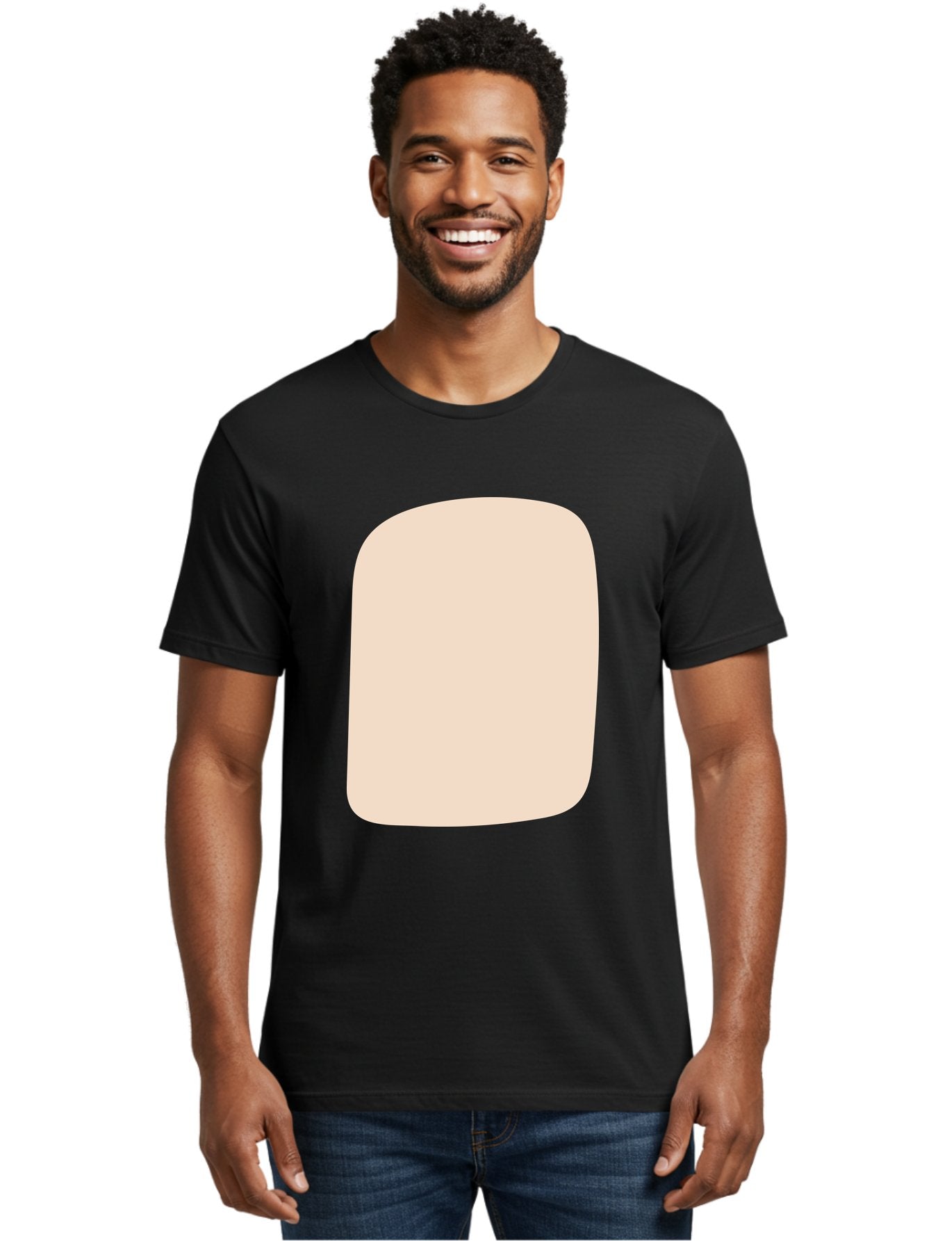 Beige-Rectangle Men'S Graphic Tee, 100% Cotton, Comfortable Casual Summer Wear, Machine Washable, Beige Rectangle, Rounded Corners, Plain Shape, Simple Design, Minimalist Aesthetic, Neutral Color, Soft Edges Aad997 24