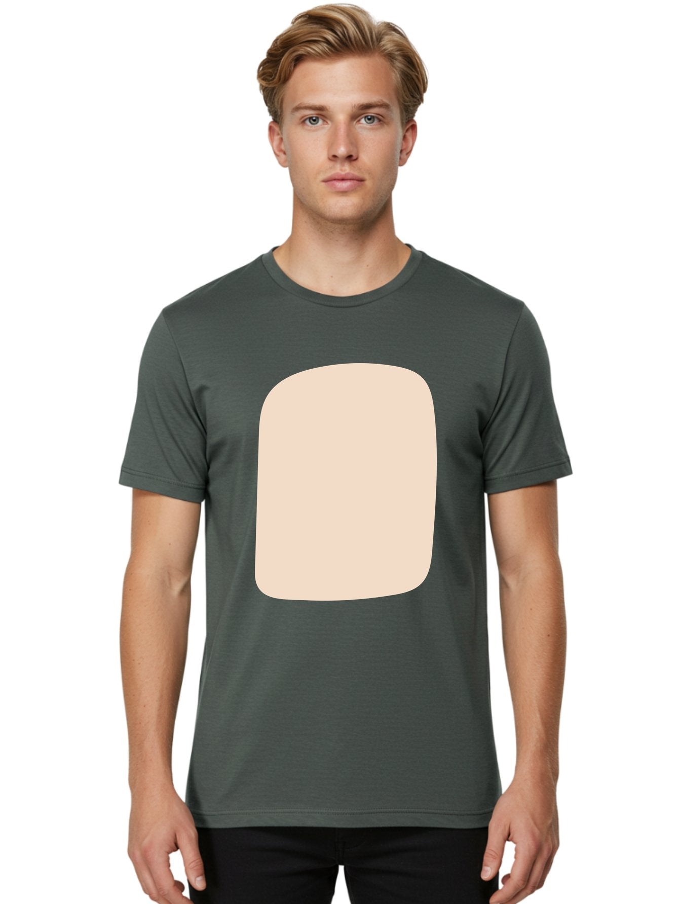Beige-Rectangle Men'S Graphic Tee, 100% Cotton, Comfortable Casual Summer Wear, Machine Washable, Beige Rectangle, Rounded Corners, Plain Shape, Simple Design, Minimalist Aesthetic, Neutral Color, Soft Edges Aad997 29