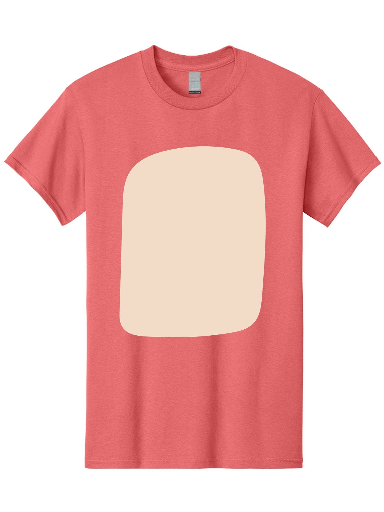 Beige-Rectangle Men'S Graphic Tee, 100% Cotton, Comfortable Casual Summer Wear, Machine Washable, Beige Rectangle, Rounded Corners, Plain Shape, Simple Design, Minimalist Aesthetic, Neutral Color, Soft Edges Aad997