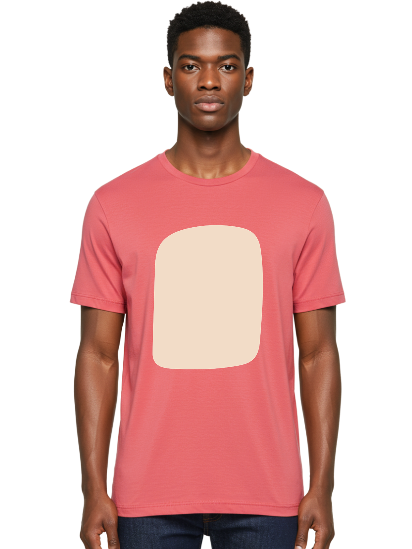 Beige-Rectangle Men'S Graphic Tee, 100% Cotton, Comfortable Casual Summer Wear, Machine Washable, Beige Rectangle, Rounded Corners, Plain Shape, Simple Design, Minimalist Aesthetic, Neutral Color, Soft Edges Aad997 22