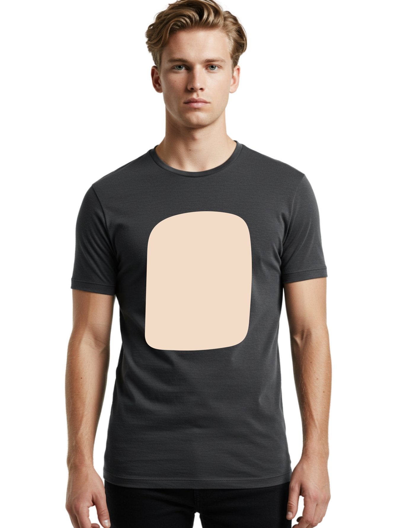 Beige-Rectangle Men'S Graphic Tee, 100% Cotton, Comfortable Casual Summer Wear, Machine Washable, Beige Rectangle, Rounded Corners, Plain Shape, Simple Design, Minimalist Aesthetic, Neutral Color, Soft Edges Aad997 16
