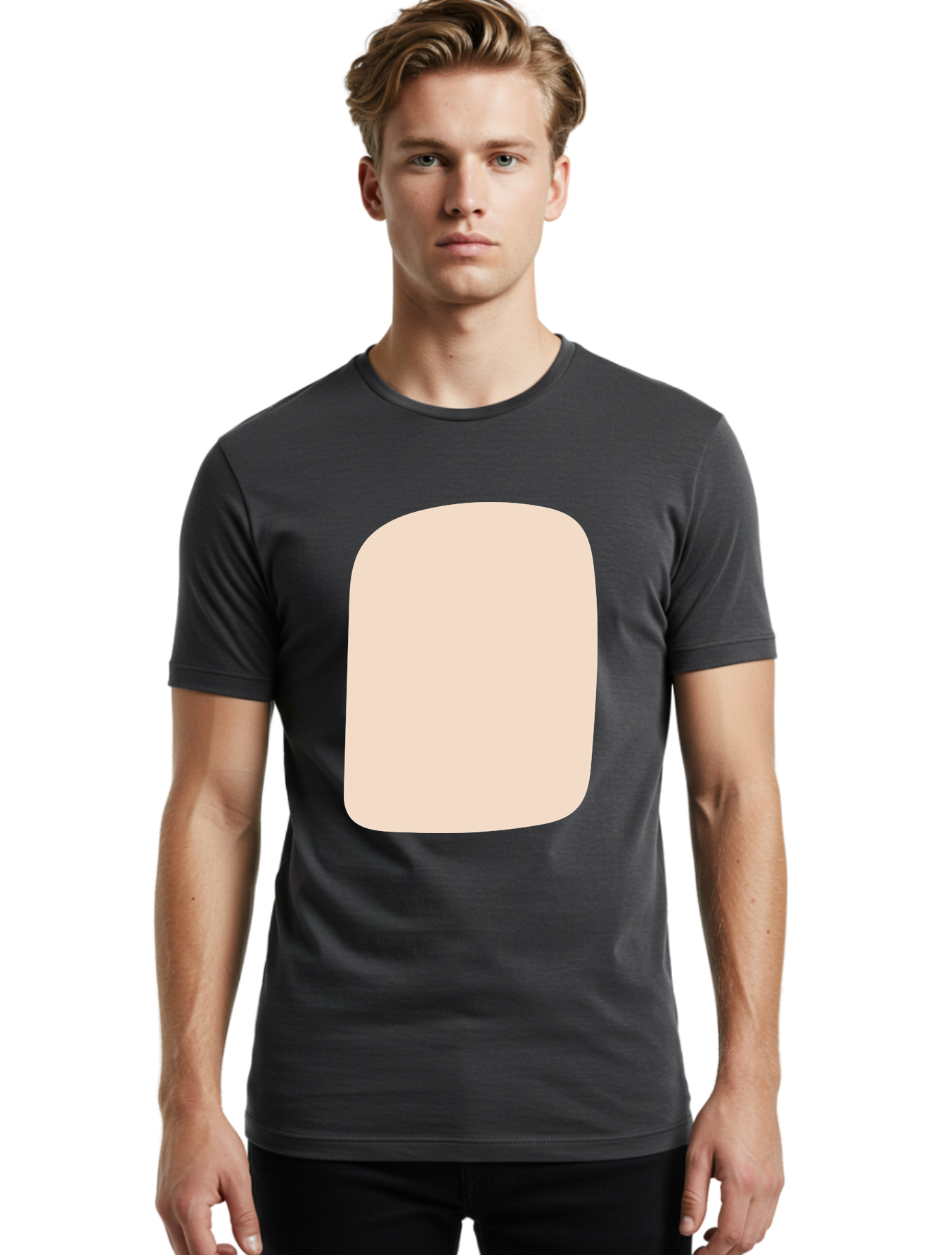 Beige-Rectangle Men'S Graphic Tee, 100% Cotton, Comfortable Casual Summer Wear, Machine Washable, Beige Rectangle, Rounded Corners, Plain Shape, Simple Design, Minimalist Aesthetic, Neutral Color, Soft Edges Aad997 26
