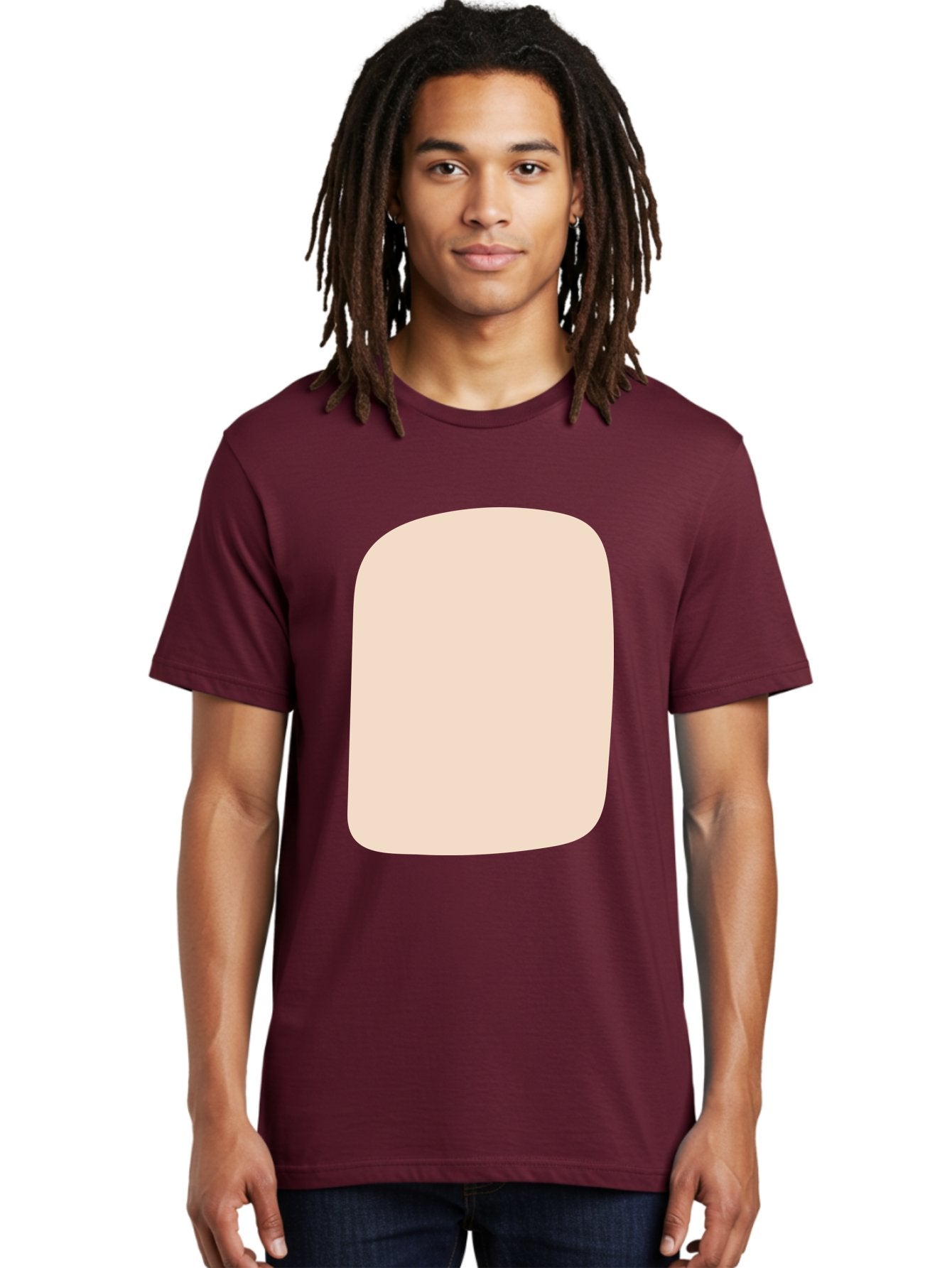 Beige-Rectangle Men'S Graphic Tee, 100% Cotton, Comfortable Casual Summer Wear, Machine Washable, Beige Rectangle, Rounded Corners, Plain Shape, Simple Design, Minimalist Aesthetic, Neutral Color, Soft Edges Aad997 26