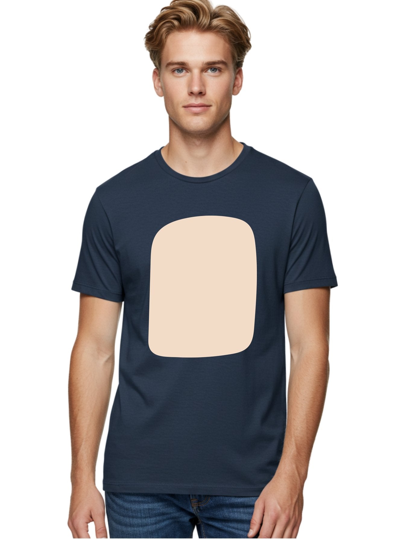 Beige-Rectangle Men'S Graphic Tee, 100% Cotton, Comfortable Casual Summer Wear, Machine Washable, Beige Rectangle, Rounded Corners, Plain Shape, Simple Design, Minimalist Aesthetic, Neutral Color, Soft Edges Aad997 27