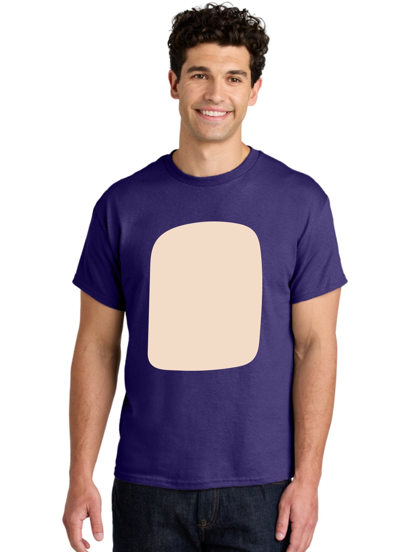 Beige-Rectangle Men'S Graphic Tee, 100% Cotton, Comfortable Casual Summer Wear, Machine Washable, Beige Rectangle, Rounded Corners, Plain Shape, Simple Design, Minimalist Aesthetic, Neutral Color, Soft Edges Aad997 23