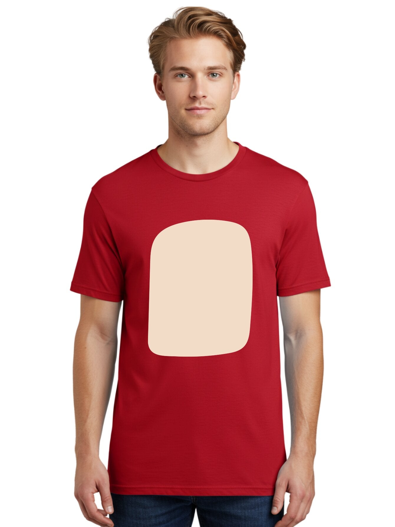 Beige-Rectangle Men'S Graphic Tee, 100% Cotton, Comfortable Casual Summer Wear, Machine Washable, Beige Rectangle, Rounded Corners, Plain Shape, Simple Design, Minimalist Aesthetic, Neutral Color, Soft Edges Aad997 17