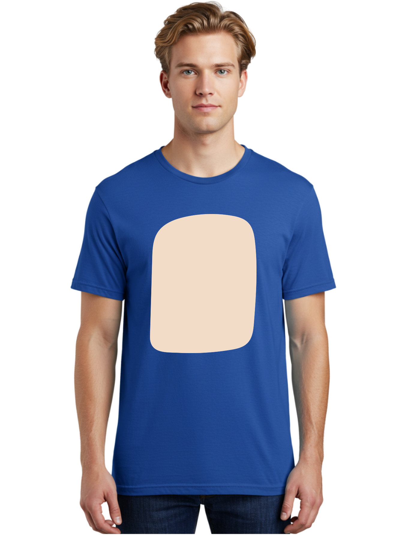 Beige-Rectangle Men'S Graphic Tee, 100% Cotton, Comfortable Casual Summer Wear, Machine Washable, Beige Rectangle, Rounded Corners, Plain Shape, Simple Design, Minimalist Aesthetic, Neutral Color, Soft Edges Aad997 6