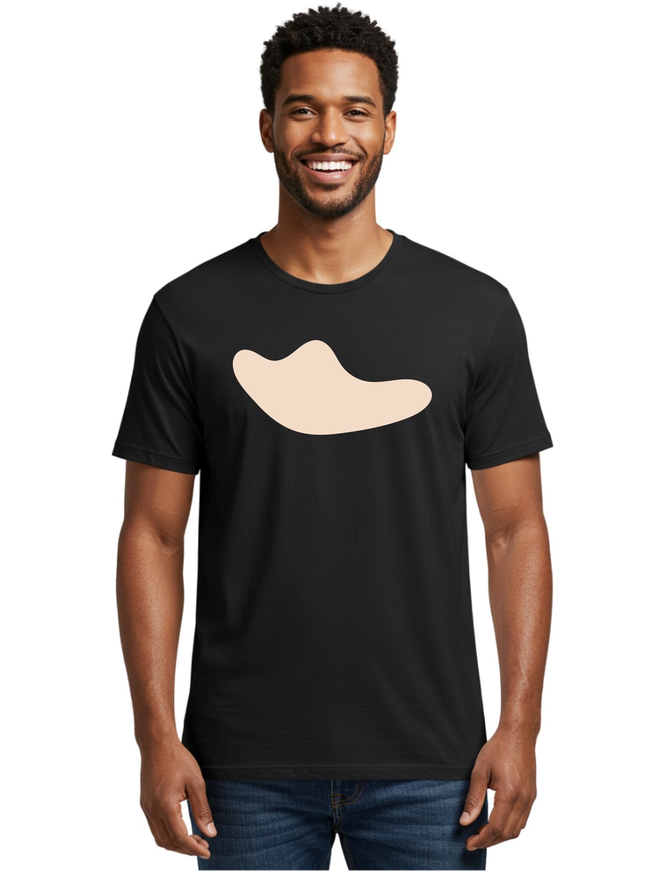 Cashew-Nut-1 Men'S Graphic Tee, 100% Cotton, Comfortable Casual Summer Wear, Machine Washable, Cashew Nut, Snack Food, Healthy Eating, Nutty Flavor, Beige Color, Abstract Shape, Simple Design, Minimalist Art Aae001 20