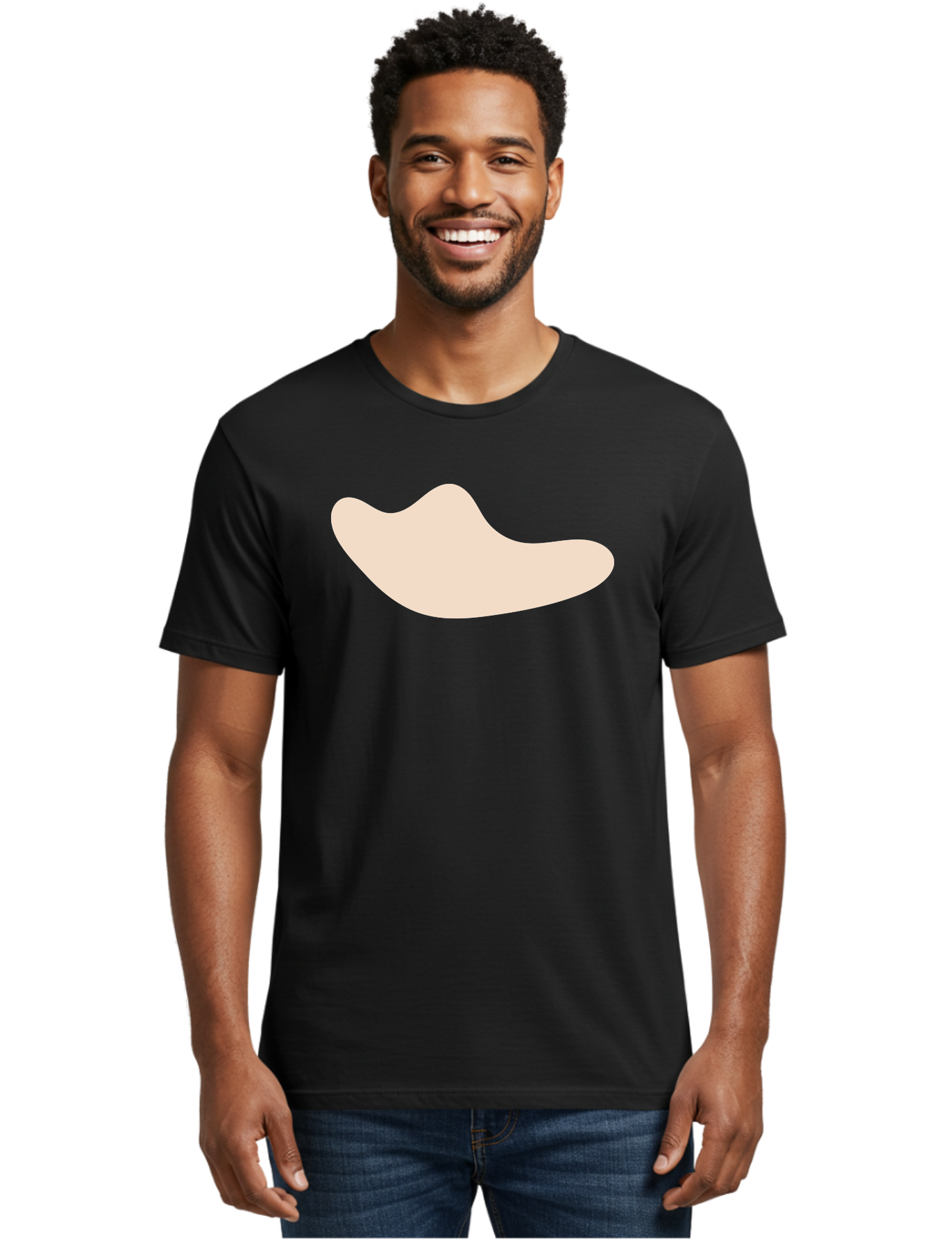 Cashew-Nut-1 Men'S Graphic Tee, 100% Cotton, Comfortable Casual Summer Wear, Machine Washable, Cashew Nut, Snack Food, Healthy Eating, Nutty Flavor, Beige Color, Abstract Shape, Simple Design, Minimalist Art Aae001 30