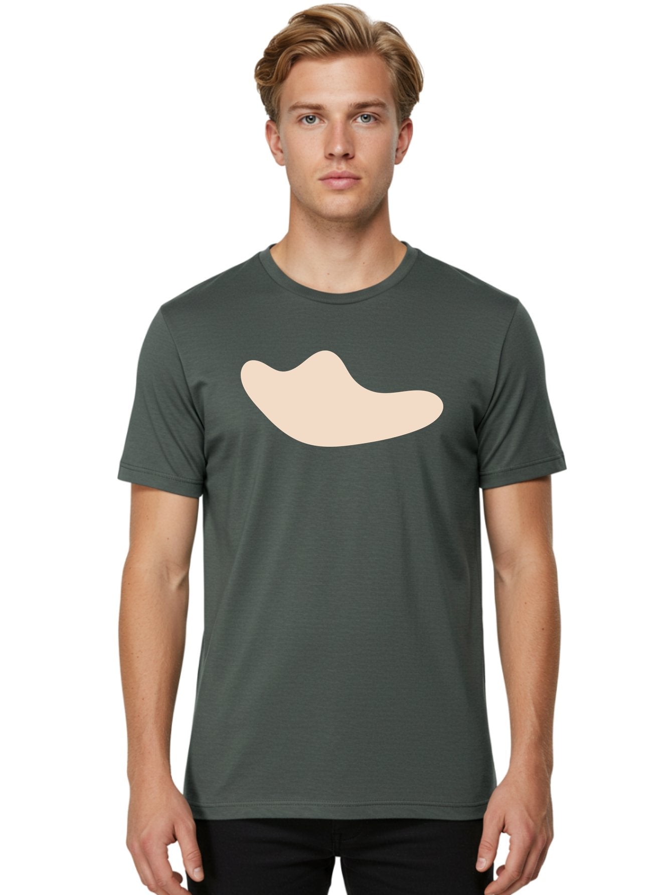 Cashew-Nut-1 Men'S Graphic Tee, 100% Cotton, Comfortable Casual Summer Wear, Machine Washable, Cashew Nut, Snack Food, Healthy Eating, Nutty Flavor, Beige Color, Abstract Shape, Simple Design, Minimalist Art Aae001 30