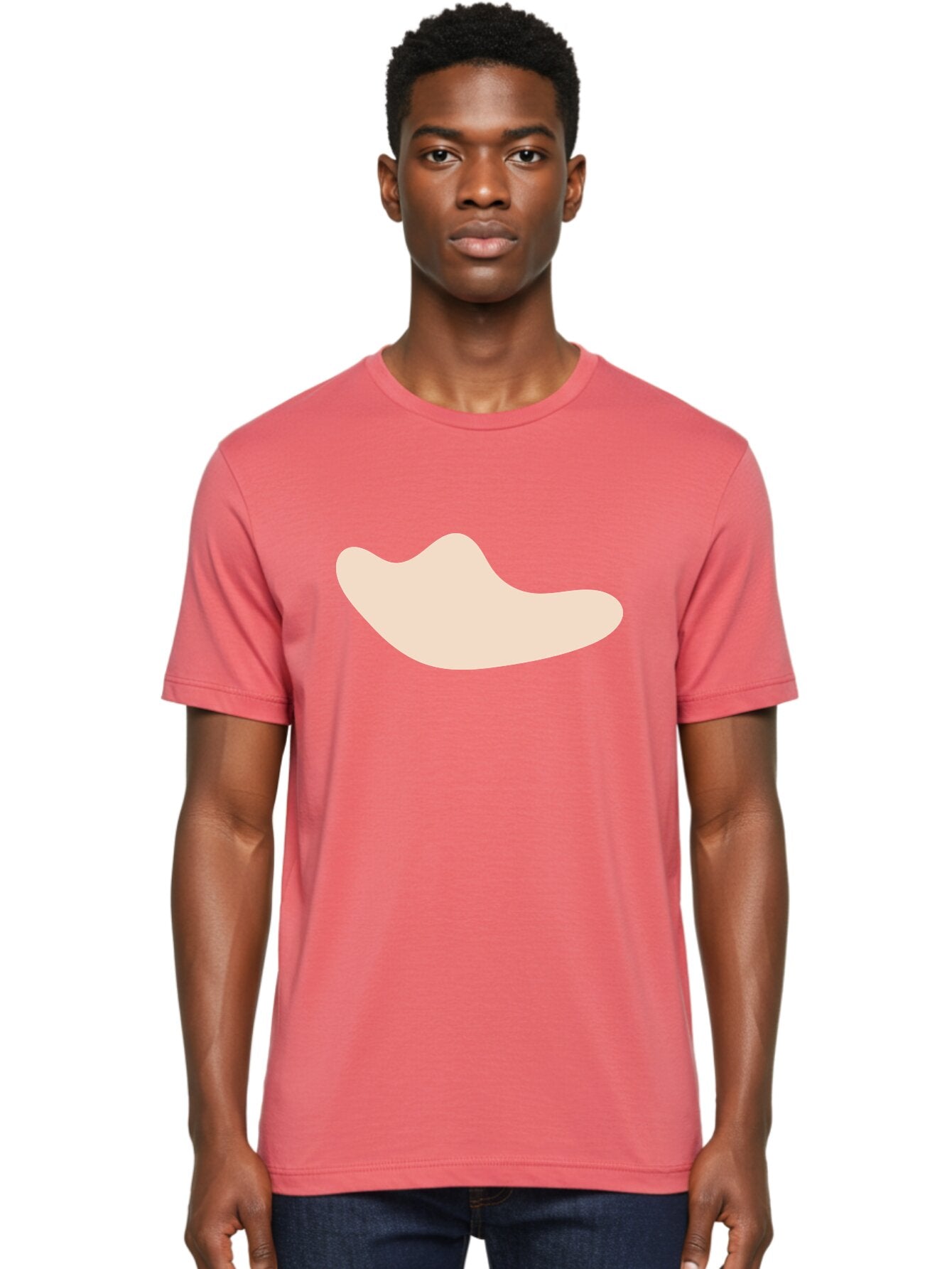Cashew-Nut-1 Men'S Graphic Tee, 100% Cotton, Comfortable Casual Summer Wear, Machine Washable, Cashew Nut, Snack Food, Healthy Eating, Nutty Flavor, Beige Color, Abstract Shape, Simple Design, Minimalist Art Aae001 28