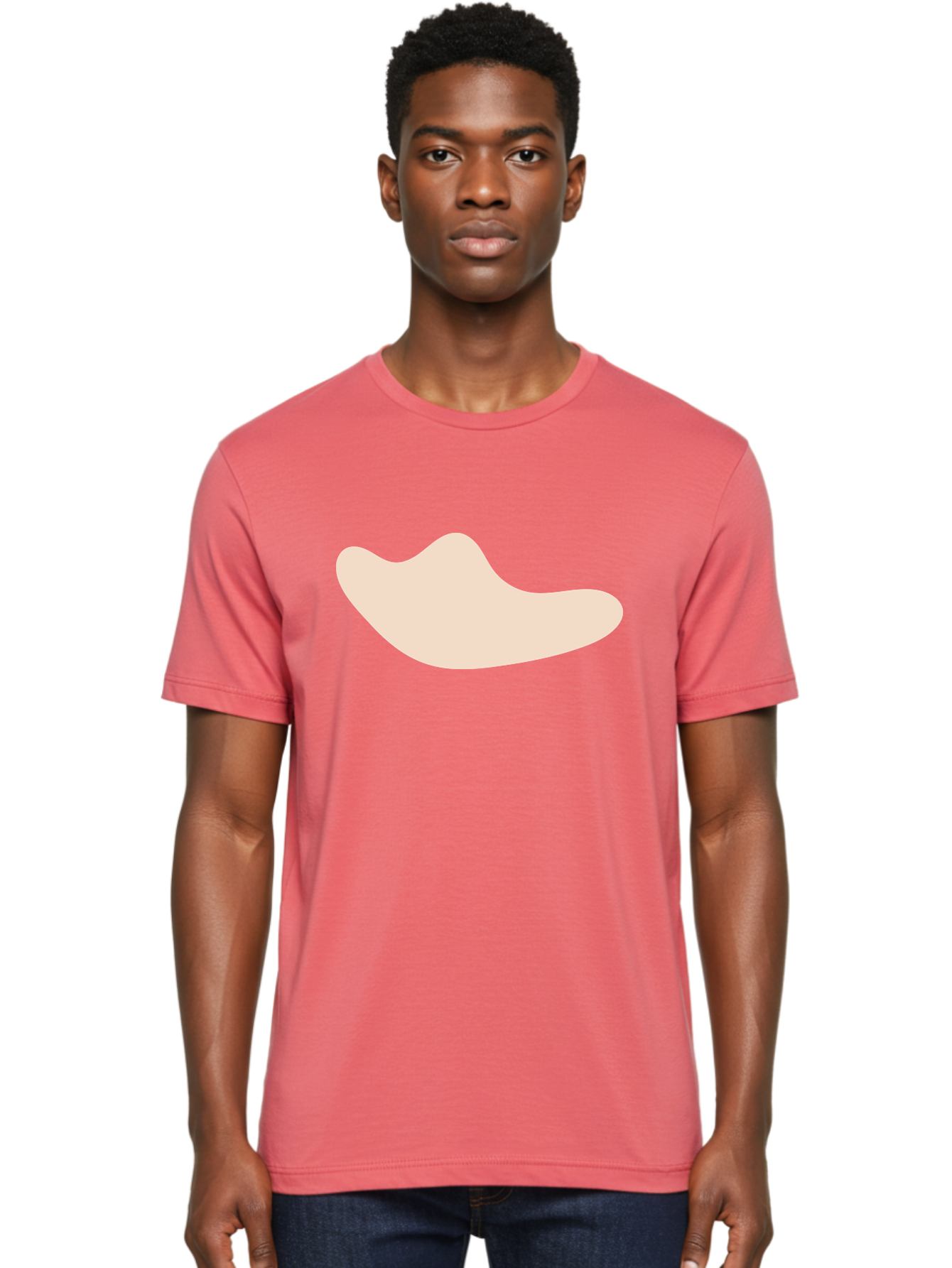 Cashew-Nut-1 Men'S Graphic Tee, 100% Cotton, Comfortable Casual Summer Wear, Machine Washable, Cashew Nut, Snack Food, Healthy Eating, Nutty Flavor, Beige Color, Abstract Shape, Simple Design, Minimalist Art Aae001 6