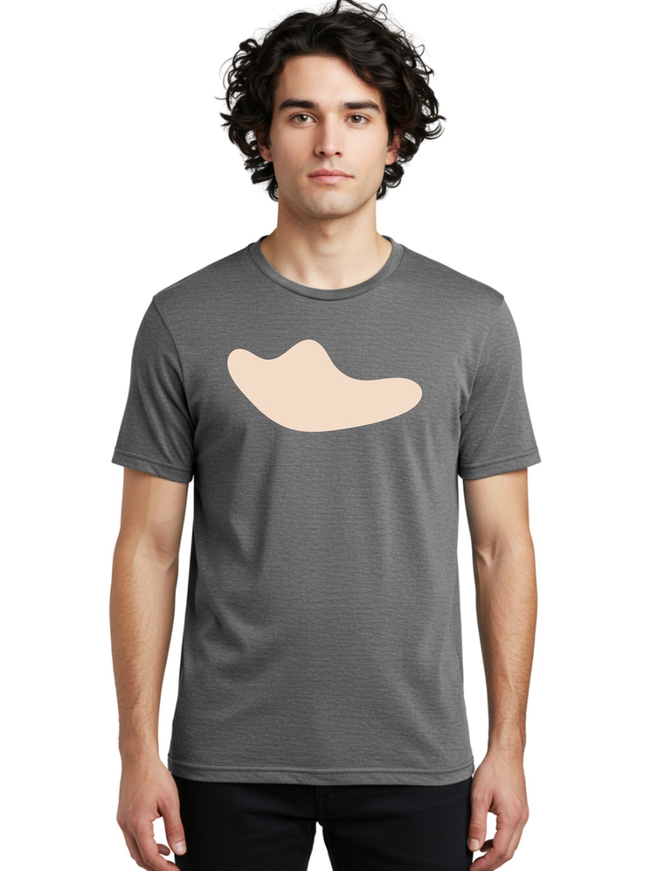 Cashew-Nut-1 Men'S Graphic Tee, 100% Cotton, Comfortable Casual Summer Wear, Machine Washable, Cashew Nut, Snack Food, Healthy Eating, Nutty Flavor, Beige Color, Abstract Shape, Simple Design, Minimalist Art Aae001 24