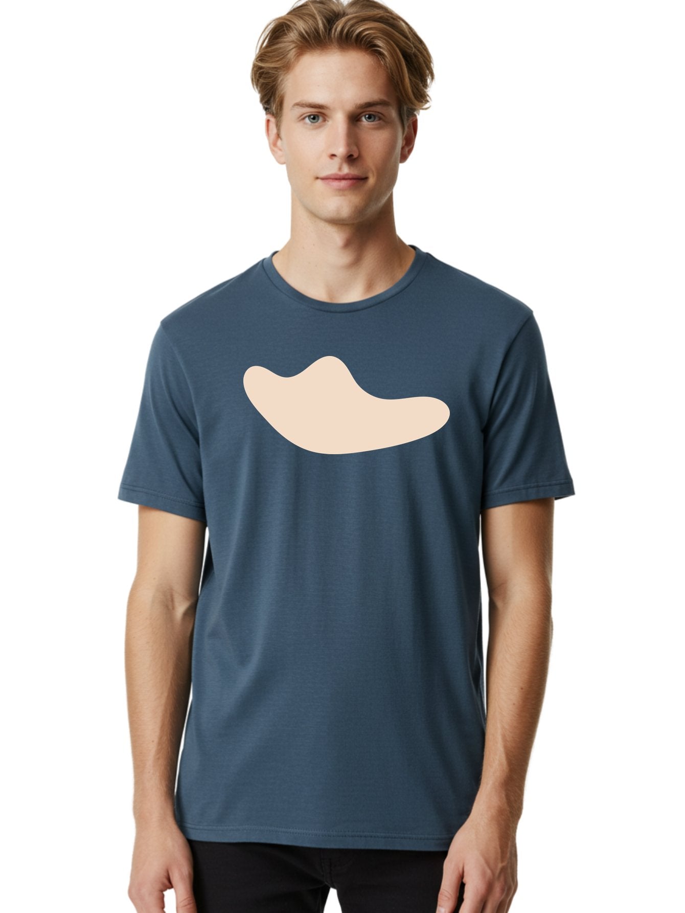 Cashew-Nut-1 Men'S Graphic Tee, 100% Cotton, Comfortable Casual Summer Wear, Machine Washable, Cashew Nut, Snack Food, Healthy Eating, Nutty Flavor, Beige Color, Abstract Shape, Simple Design, Minimalist Art Aae001 16