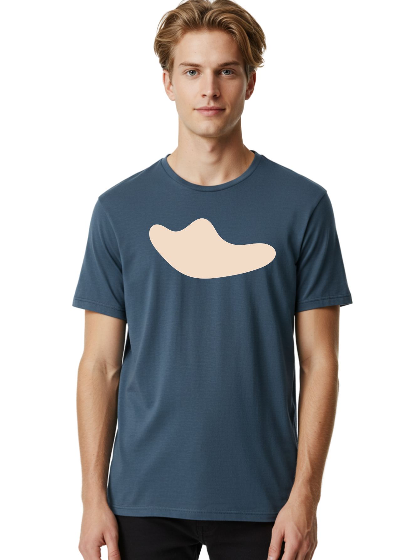 Cashew-Nut-1 Men'S Graphic Tee, 100% Cotton, Comfortable Casual Summer Wear, Machine Washable, Cashew Nut, Snack Food, Healthy Eating, Nutty Flavor, Beige Color, Abstract Shape, Simple Design, Minimalist Art Aae001 26