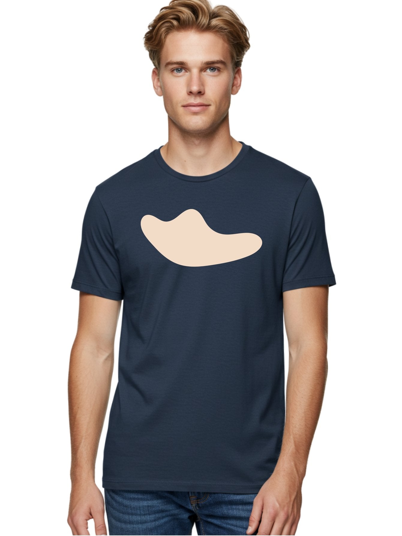 Cashew-Nut-1 Men'S Graphic Tee, 100% Cotton, Comfortable Casual Summer Wear, Machine Washable, Cashew Nut, Snack Food, Healthy Eating, Nutty Flavor, Beige Color, Abstract Shape, Simple Design, Minimalist Art Aae001 18