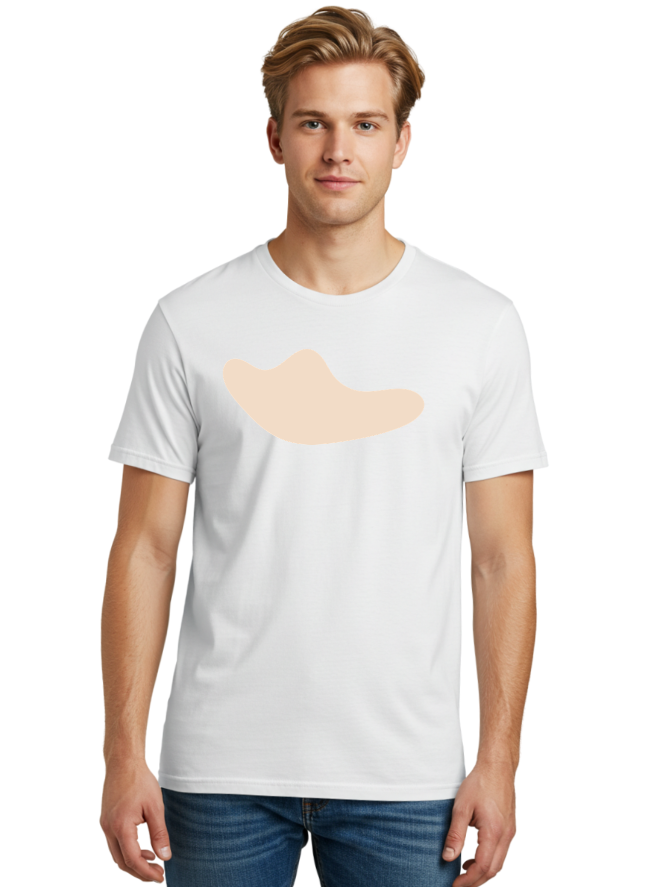 Cashew-Nut-1 Men'S Graphic Tee, 100% Cotton, Comfortable Casual Summer Wear, Machine Washable, Cashew Nut, Snack Food, Healthy Eating, Nutty Flavor, Beige Color, Abstract Shape, Simple Design, Minimalist Art Aae001 4