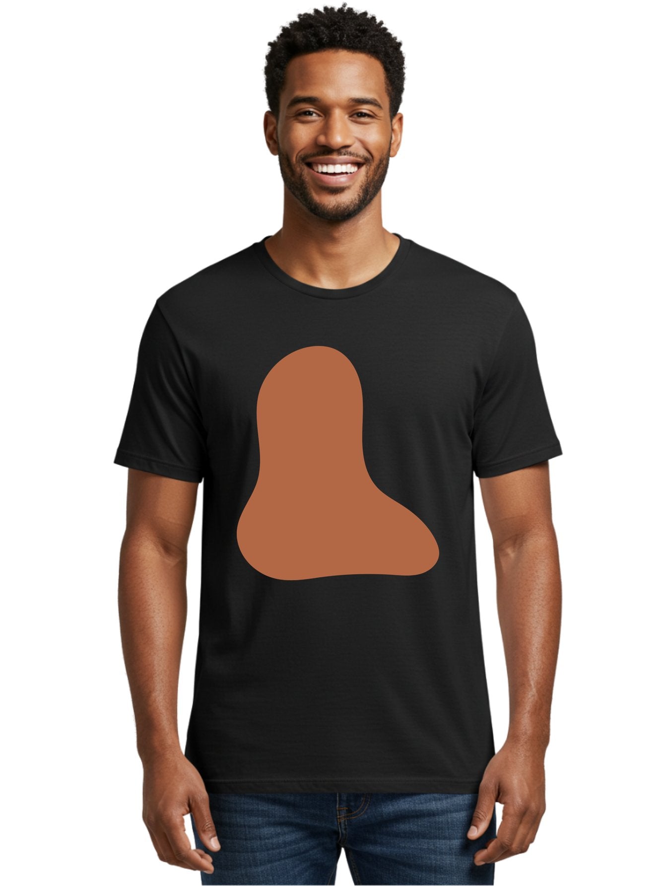 Cashew-Nut Men'S Graphic Tee, 100% Cotton, Comfortable Casual Summer Wear, Machine Washable, Roasted Chicken Leg, Savory Dish, Food Illustration, Cartoon Style, Reddish-Brown Color, Simple Design, Culinary Art Aae002 24