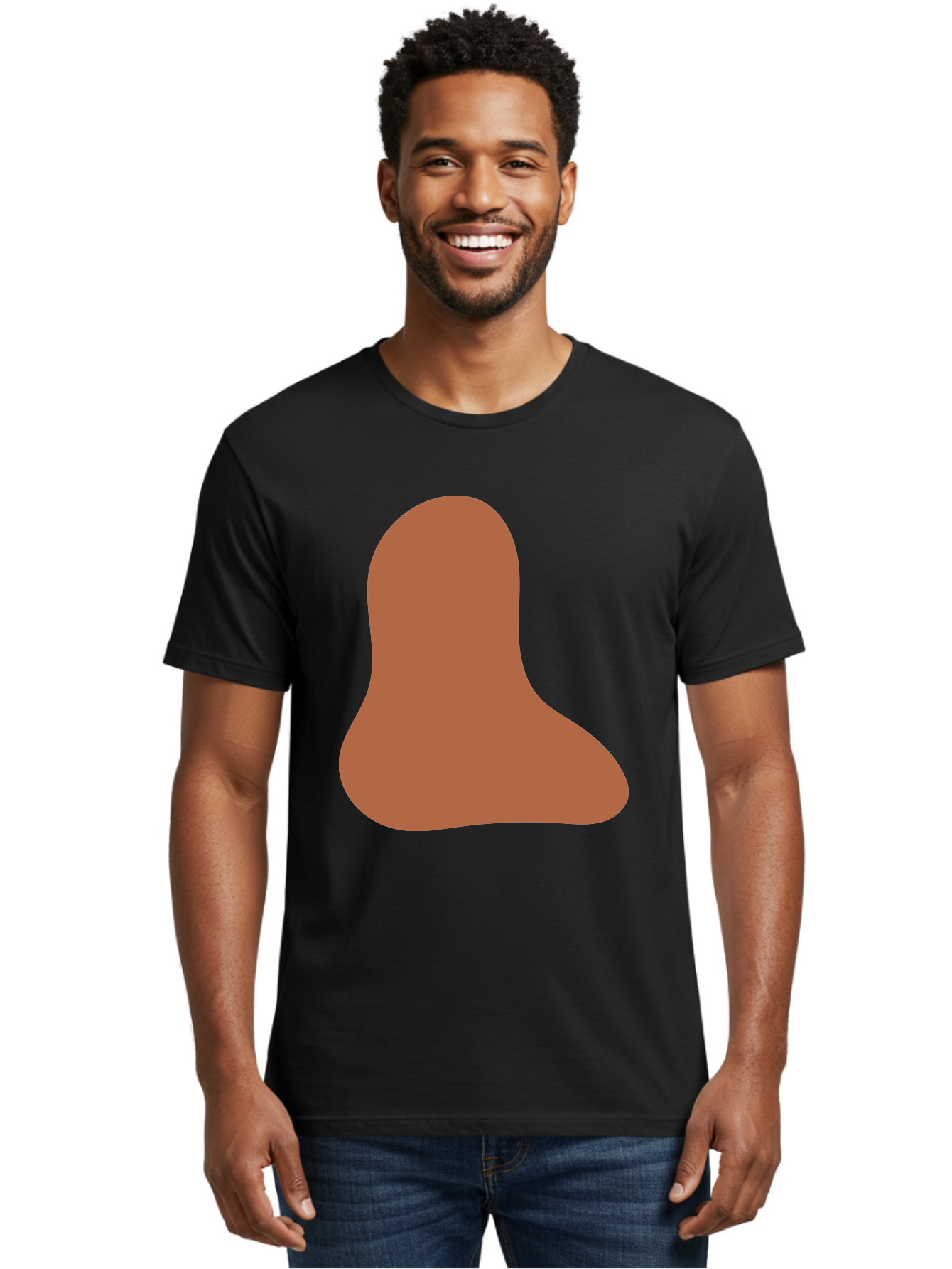 Cashew-Nut Men'S Graphic Tee, 100% Cotton, Comfortable Casual Summer Wear, Machine Washable, Roasted Chicken Leg, Savory Dish, Food Illustration, Cartoon Style, Reddish-Brown Color, Simple Design, Culinary Art Aae002 14