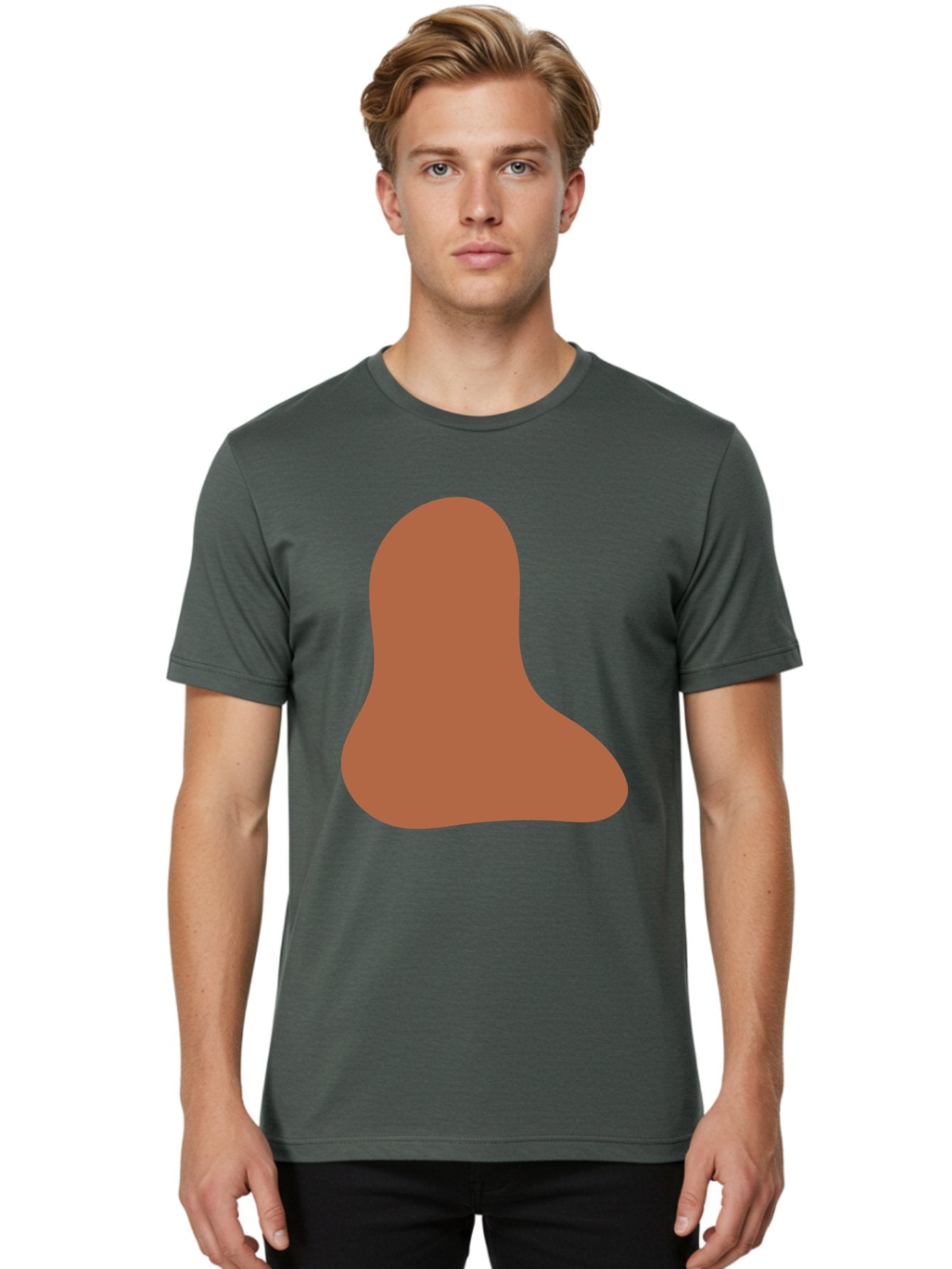 Cashew-Nut Men'S Graphic Tee, 100% Cotton, Comfortable Casual Summer Wear, Machine Washable, Roasted Chicken Leg, Savory Dish, Food Illustration, Cartoon Style, Reddish-Brown Color, Simple Design, Culinary Art Aae002 21