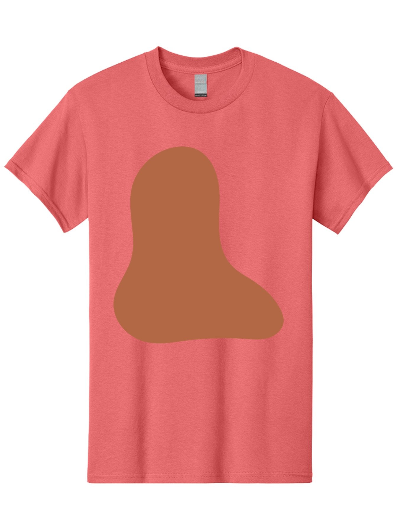 Cashew-Nut Men'S Graphic Tee, 100% Cotton, Comfortable Casual Summer Wear, Machine Washable, Roasted Chicken Leg, Savory Dish, Food Illustration, Cartoon Style, Reddish-Brown Color, Simple Design, Culinary Art Aae002