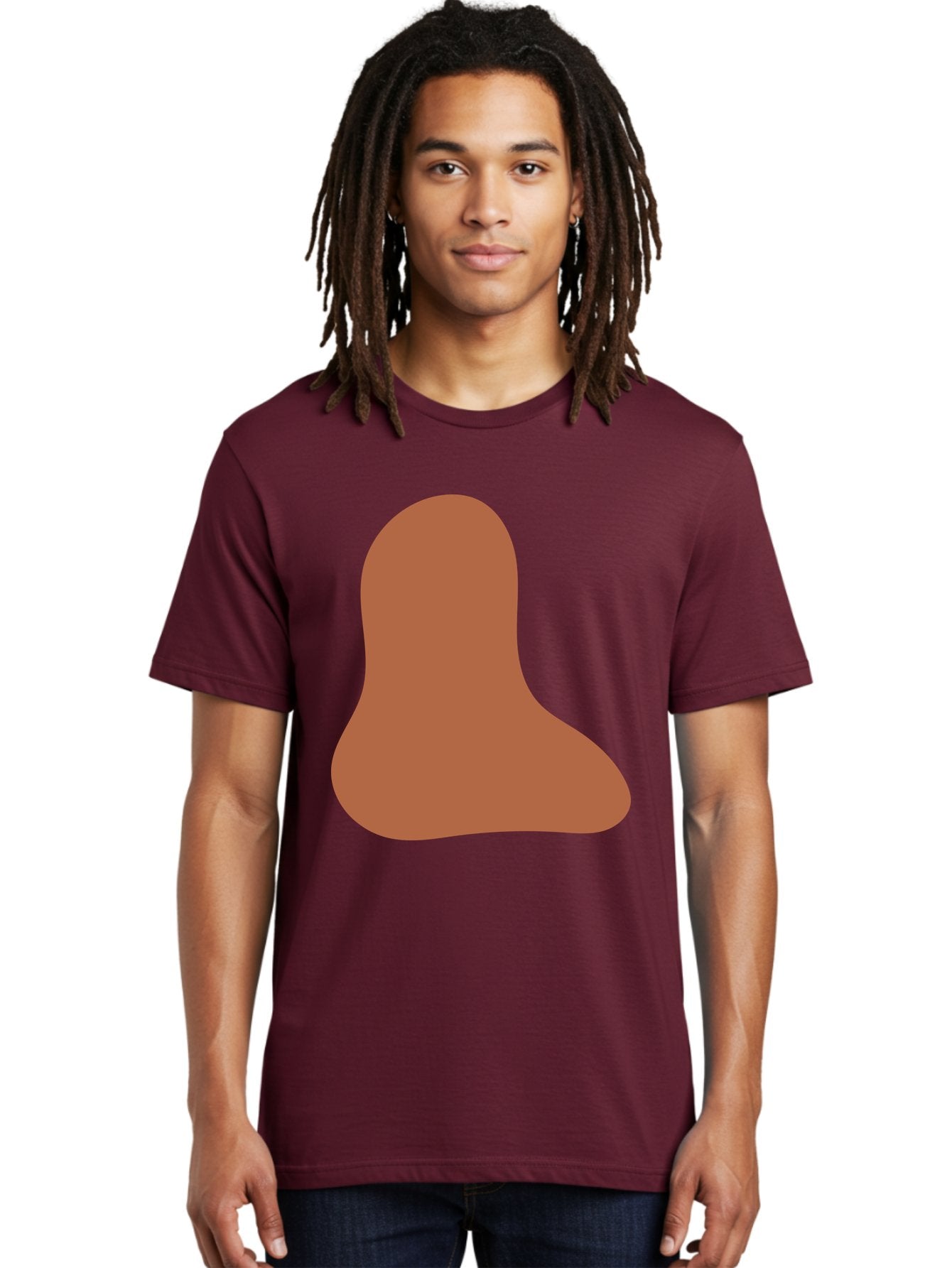 Cashew-Nut Men'S Graphic Tee, 100% Cotton, Comfortable Casual Summer Wear, Machine Washable, Roasted Chicken Leg, Savory Dish, Food Illustration, Cartoon Style, Reddish-Brown Color, Simple Design, Culinary Art Aae002 27
