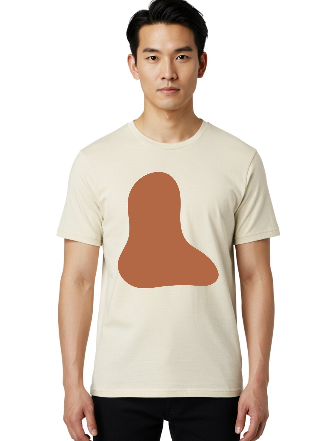 Cashew-Nut Men'S Graphic Tee, 100% Cotton, Comfortable Casual Summer Wear, Machine Washable, Roasted Chicken Leg, Savory Dish, Food Illustration, Cartoon Style, Reddish-Brown Color, Simple Design, Culinary Art Aae002 25