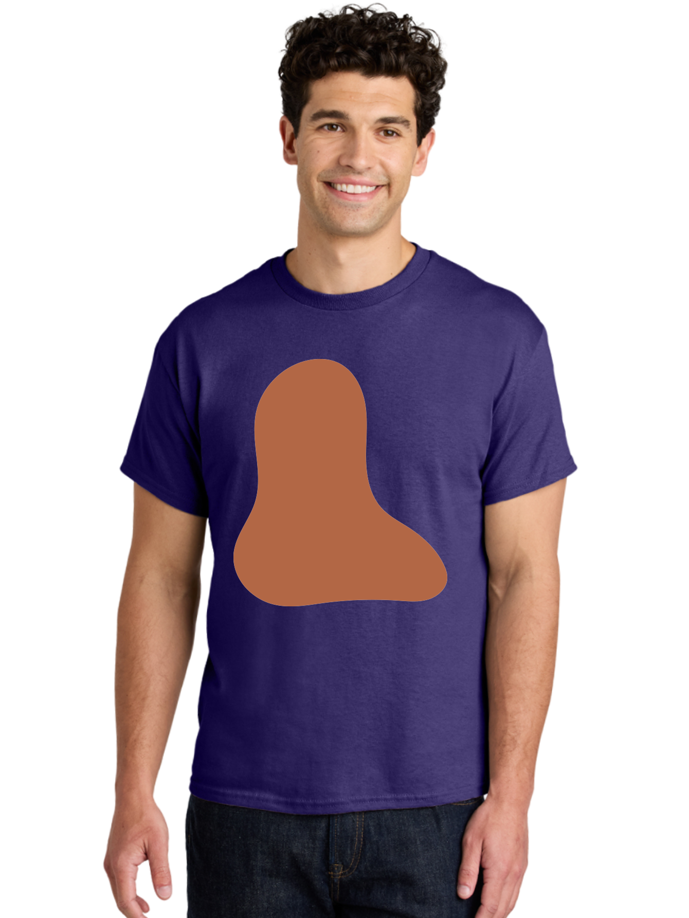 Cashew-Nut Men'S Graphic Tee, 100% Cotton, Comfortable Casual Summer Wear, Machine Washable, Roasted Chicken Leg, Savory Dish, Food Illustration, Cartoon Style, Reddish-Brown Color, Simple Design, Culinary Art Aae002 30