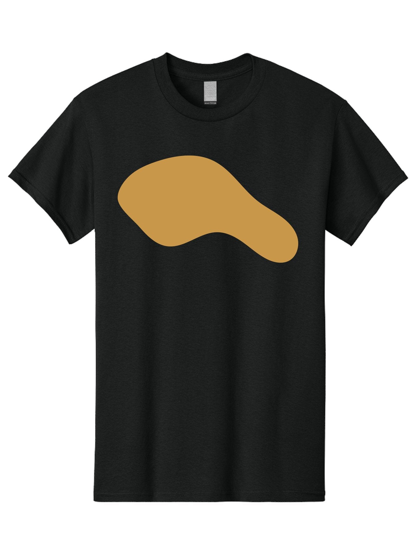 Chicken-Drumstick Men'S Graphic Tee, 100% Cotton, Comfortable Casual Summer Wear, Machine Washable, Fried Chicken, Chicken Leg, Food Illustration, Abstract Shape, Brown Color, Simple Design, Digital Art, Culinary Theme Aae003