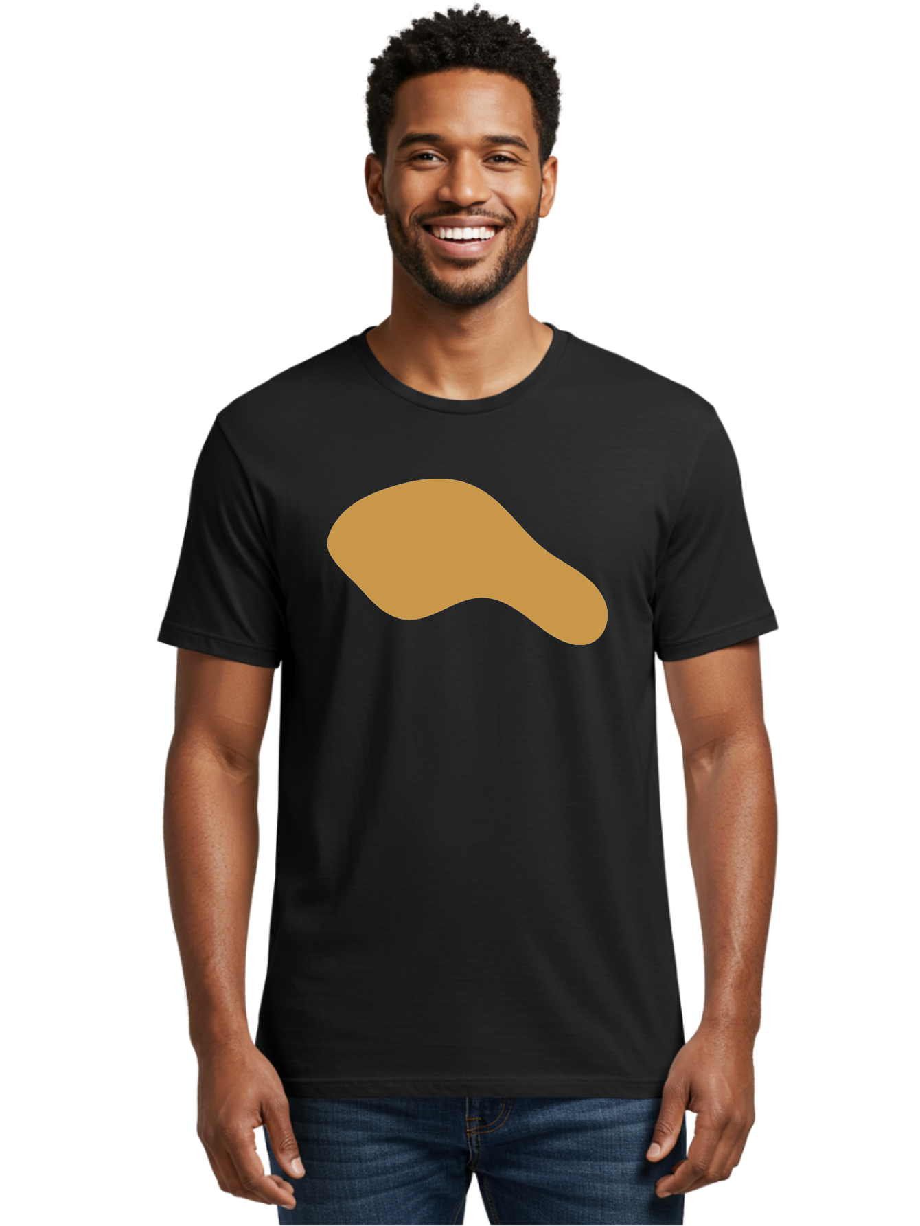 Chicken-Drumstick Men'S Graphic Tee, 100% Cotton, Comfortable Casual Summer Wear, Machine Washable, Fried Chicken, Chicken Leg, Food Illustration, Abstract Shape, Brown Color, Simple Design, Digital Art, Culinary Theme Aae003 22
