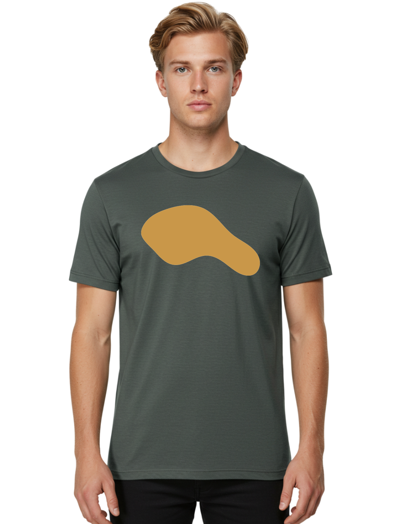 Chicken-Drumstick Men'S Graphic Tee, 100% Cotton, Comfortable Casual Summer Wear, Machine Washable, Fried Chicken, Chicken Leg, Food Illustration, Abstract Shape, Brown Color, Simple Design, Digital Art, Culinary Theme Aae003 14