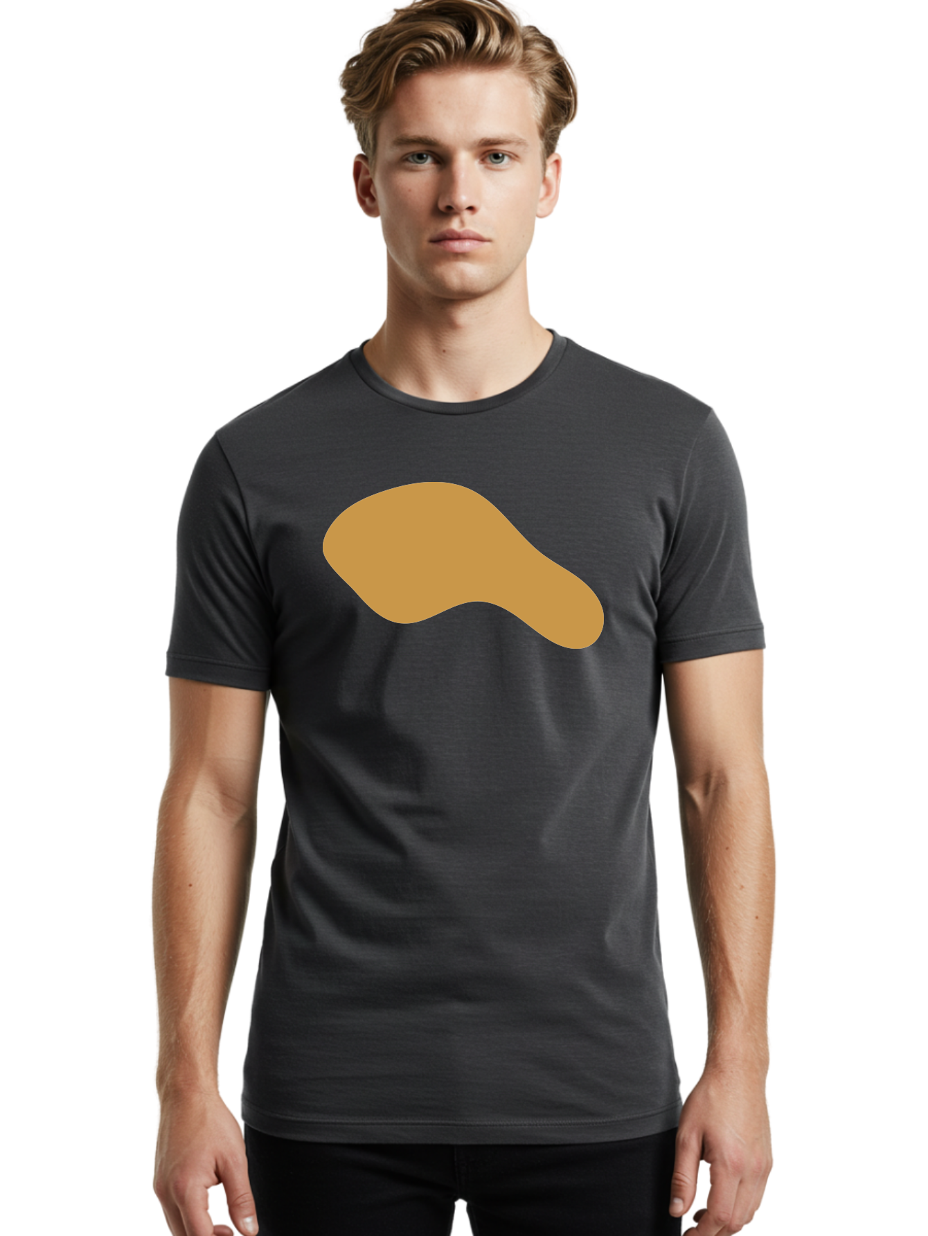 Chicken-Drumstick Men'S Graphic Tee, 100% Cotton, Comfortable Casual Summer Wear, Machine Washable, Fried Chicken, Chicken Leg, Food Illustration, Abstract Shape, Brown Color, Simple Design, Digital Art, Culinary Theme Aae003 28