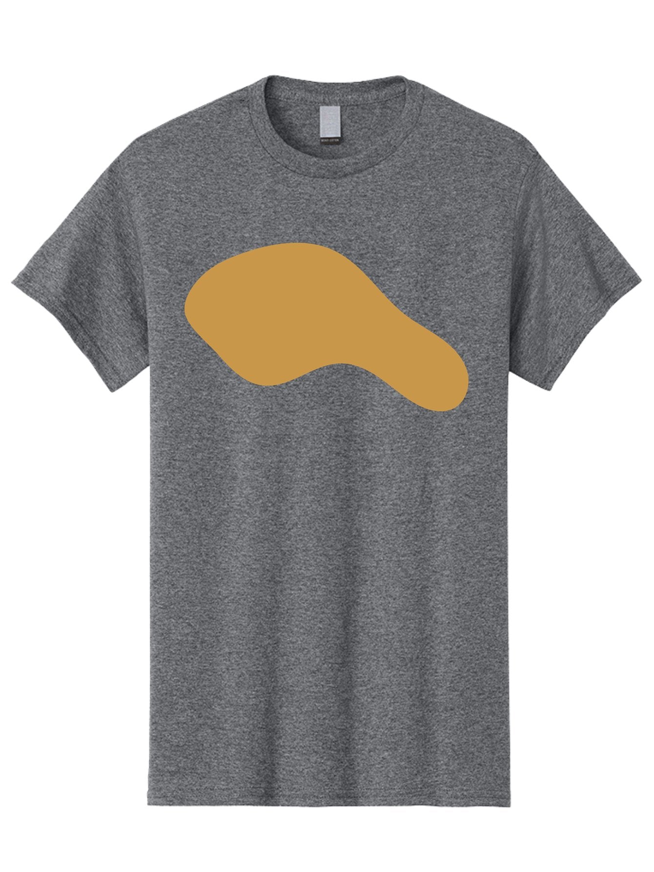 Chicken-Drumstick Men'S Graphic Tee, 100% Cotton, Comfortable Casual Summer Wear, Machine Washable, Fried Chicken, Chicken Leg, Food Illustration, Abstract Shape, Brown Color, Simple Design, Digital Art, Culinary Theme Aae003 4