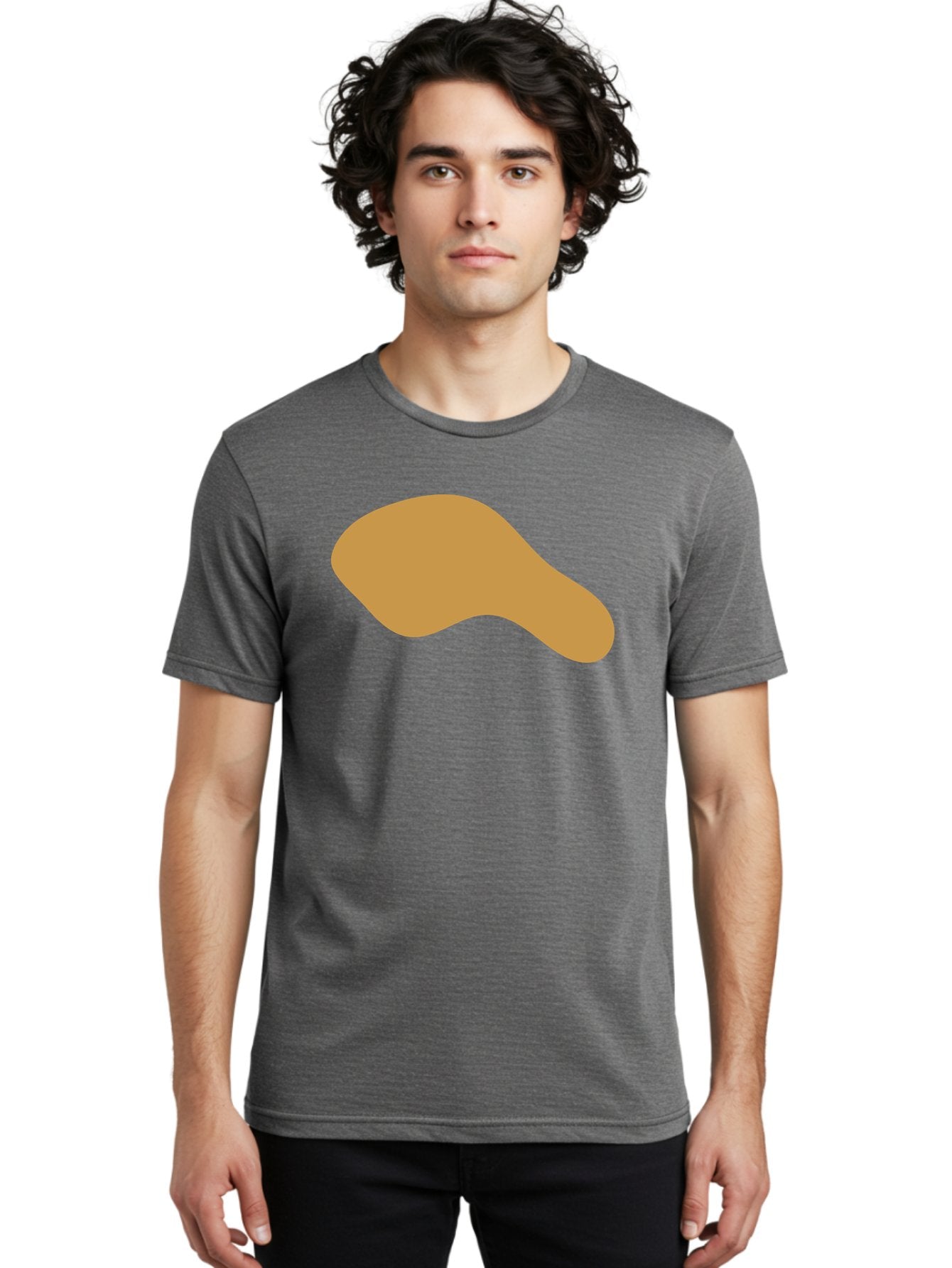 Chicken-Drumstick Men'S Graphic Tee, 100% Cotton, Comfortable Casual Summer Wear, Machine Washable, Fried Chicken, Chicken Leg, Food Illustration, Abstract Shape, Brown Color, Simple Design, Digital Art, Culinary Theme Aae003 18