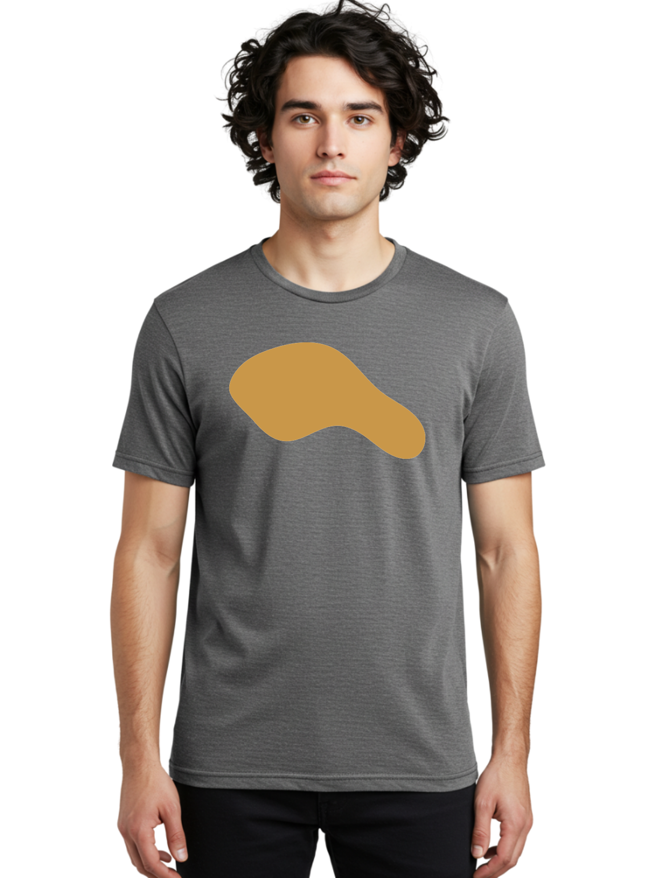 Chicken-Drumstick Men'S Graphic Tee, 100% Cotton, Comfortable Casual Summer Wear, Machine Washable, Fried Chicken, Chicken Leg, Food Illustration, Abstract Shape, Brown Color, Simple Design, Digital Art, Culinary Theme Aae003 24