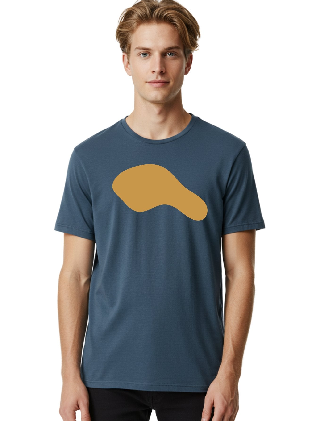 Chicken-Drumstick Men'S Graphic Tee, 100% Cotton, Comfortable Casual Summer Wear, Machine Washable, Fried Chicken, Chicken Leg, Food Illustration, Abstract Shape, Brown Color, Simple Design, Digital Art, Culinary Theme Aae003 25