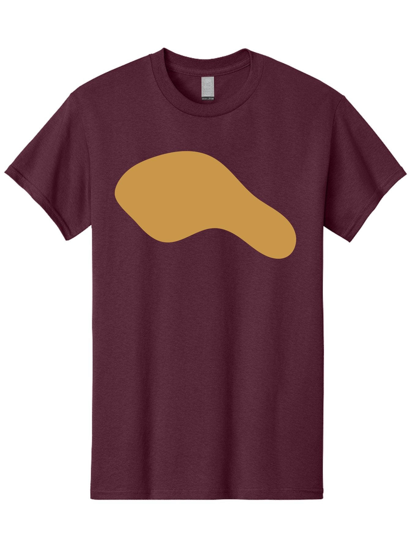 Chicken-Drumstick Men'S Graphic Tee, 100% Cotton, Comfortable Casual Summer Wear, Machine Washable, Fried Chicken, Chicken Leg, Food Illustration, Abstract Shape, Brown Color, Simple Design, Digital Art, Culinary Theme Aae003 15